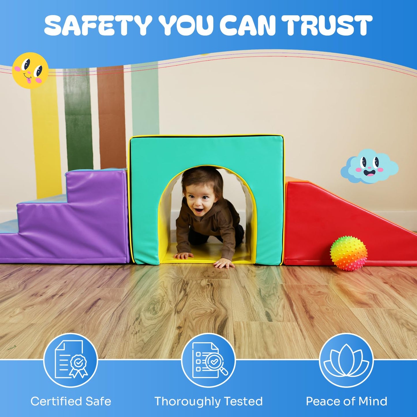 New Bounce Toddler Climbing Toys - Soft Play Set for Kids - Foam Climbing Blocks - Safe Soft Gym Equipment - Great for All Ages