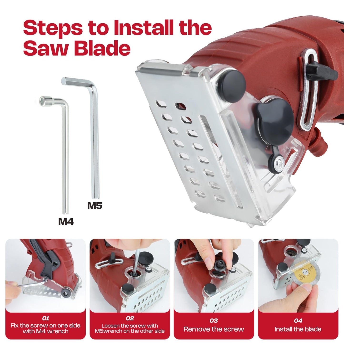 Corded Mini Circular Saw, 400W 110V 3400RMP Multifunction Handheld with 6 Blades Max Cutting Depth ½ Inch, Compact Small Circular Saw for Wood Drywall Tile PVC Pipe Soft Metal