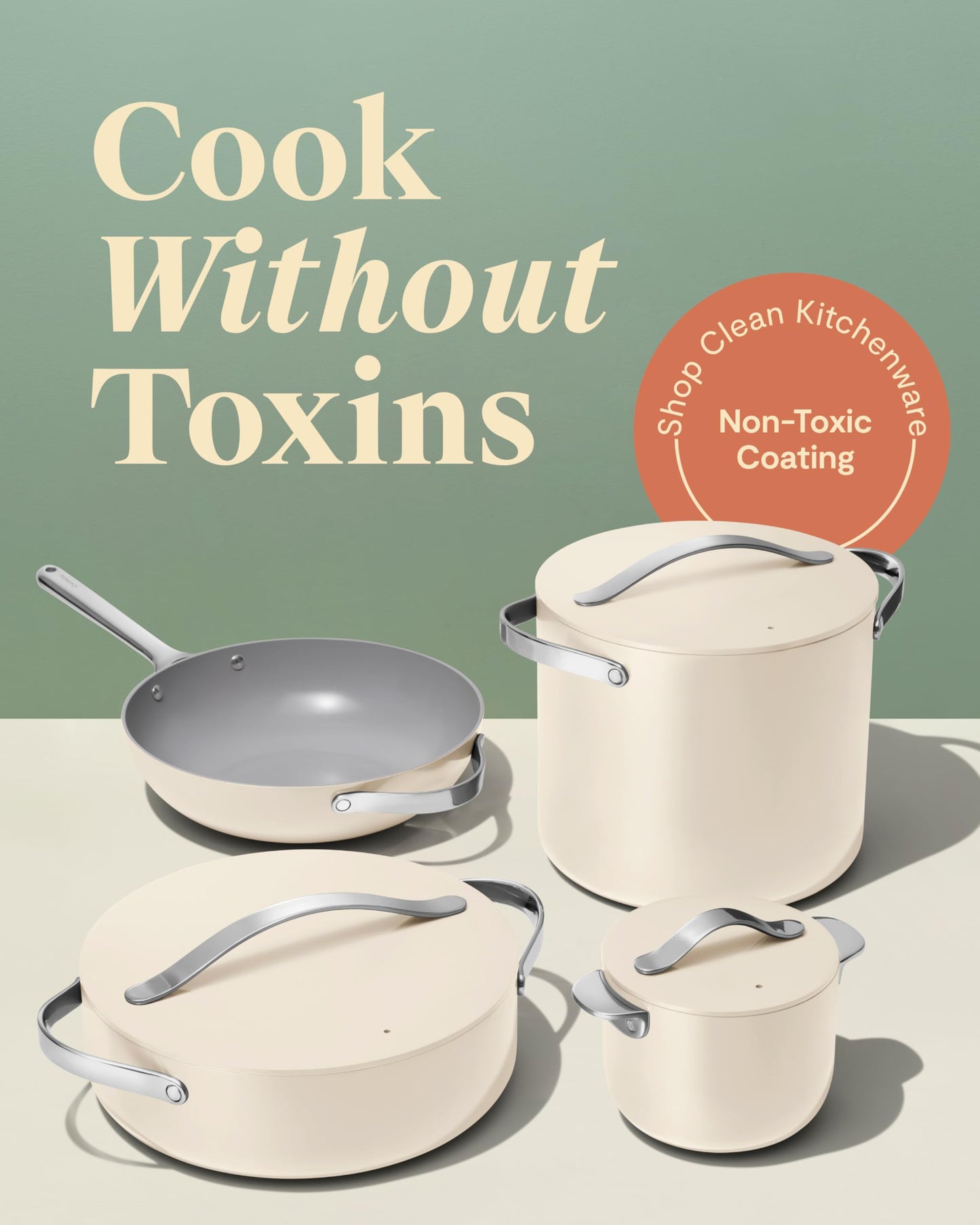 Caraway Cookware+ Collection - Specialty Cookware Set - Petite Cooker, Stir Fry Pan, Rondeau, & Stock Pot - 3 Lids & Storage Organizer Included - Black