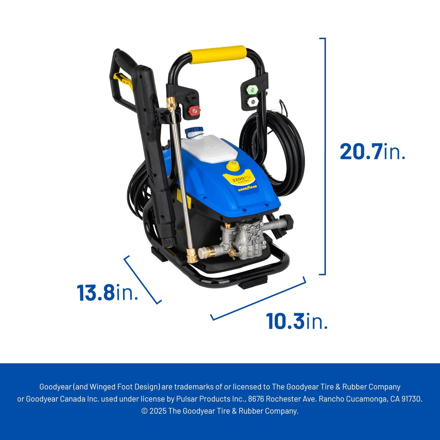 Goodyear 2200 PSI Compact Electric Pressure Washer, 1.65 GPM