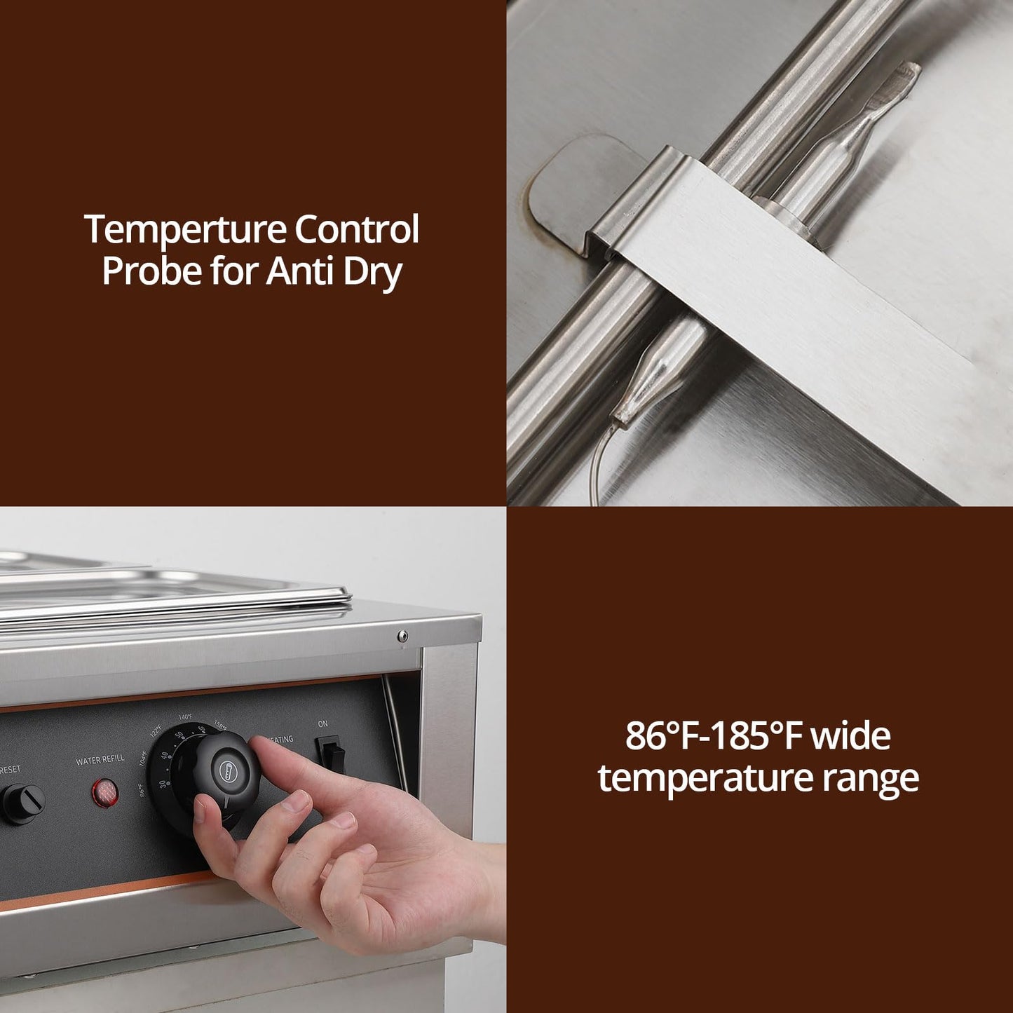 GarveeHome Chocolate Tempering Machine - 4.12 QT *2 Tanks, Temp Control 86~176℉, 1500W Stainless Steel Electric Commercial Food Warmer for Chocolate/Milk/Cream Meltingream Melting