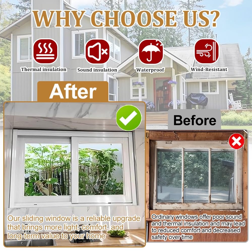 Basement Sliding Window, Push-Pull Lock, Ventilation & Natural Light for Replacement Window, Shed, Garage, Barns(Black,30x12in/76x30cm(WxH))