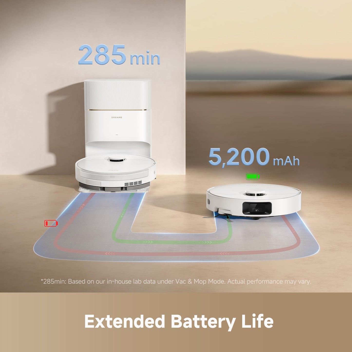 DREAME D20 Pro Plus Robot Vacuum, 13,000Pa Suction, DuoBrush for Pet Hair, Corner Cleaning, Self Emptying, LDS Navigation Laser Avoidance, Vacuum Mop, Hard Floors&Carpets, 5,200mAh Battery White