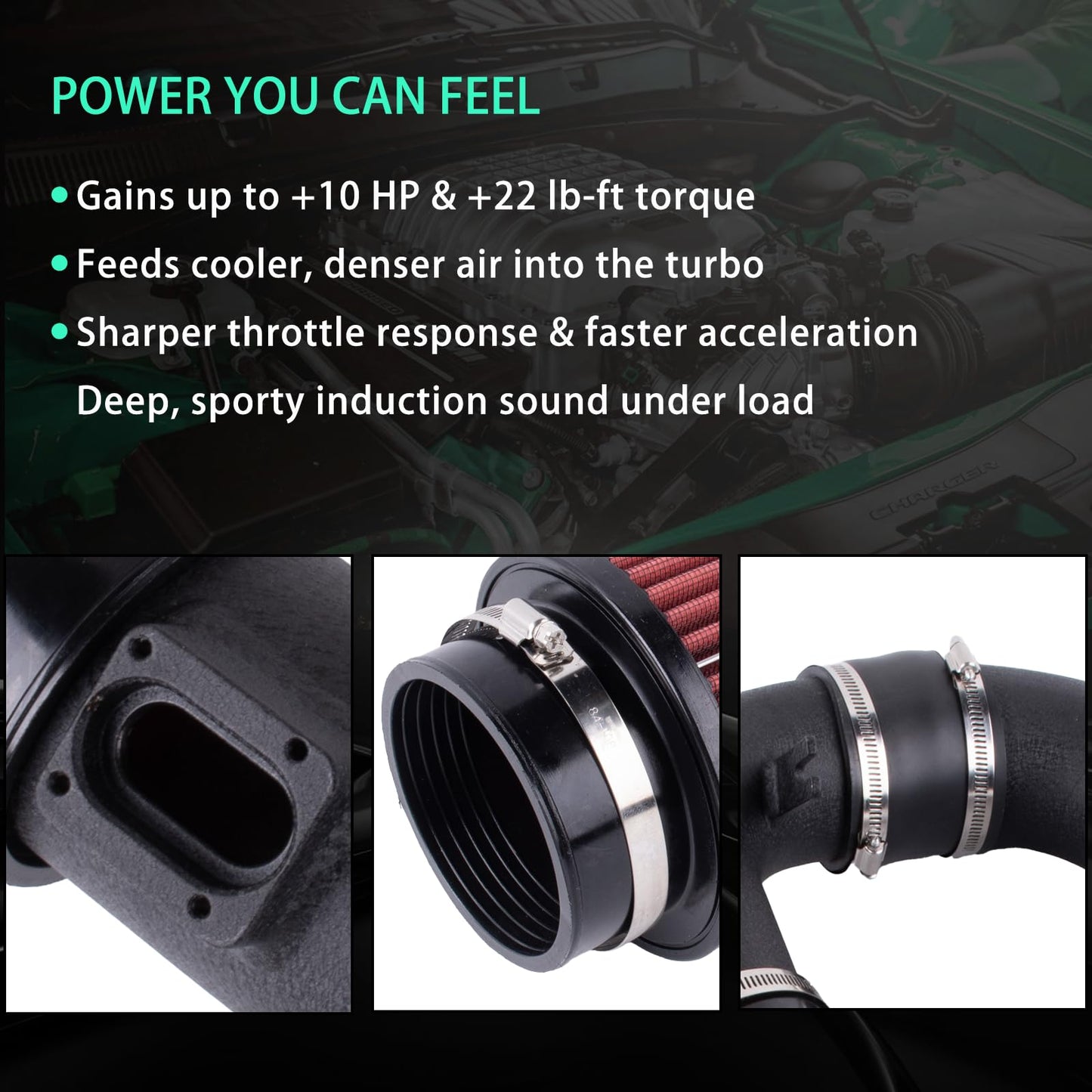 Cold Air Intake Kit with Heat Shield Suitable for BMW F30 220i 228i 320i 328i 420i 428i 2012–2016 N20 N26 2.0T Turbo Engine Replacement Upgrade Air Intake System