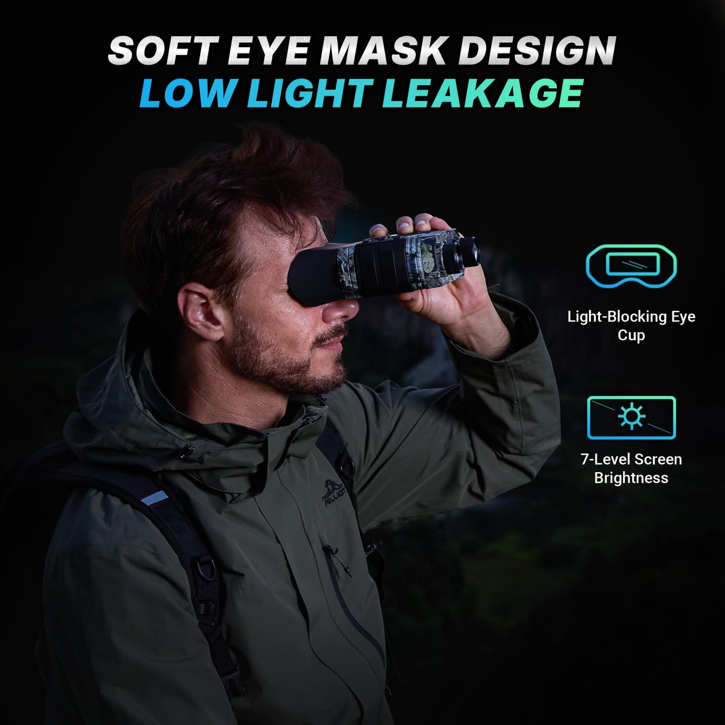 WOGREE Night Vision Goggles, 4K Night Vision Binoculars for Adults, 36MP, 1300FT Range,8X Digital Zoom, 5000mAh Battery, Flashlight & Compass, Infrared Vision, 32GB Card, for Camping & Security