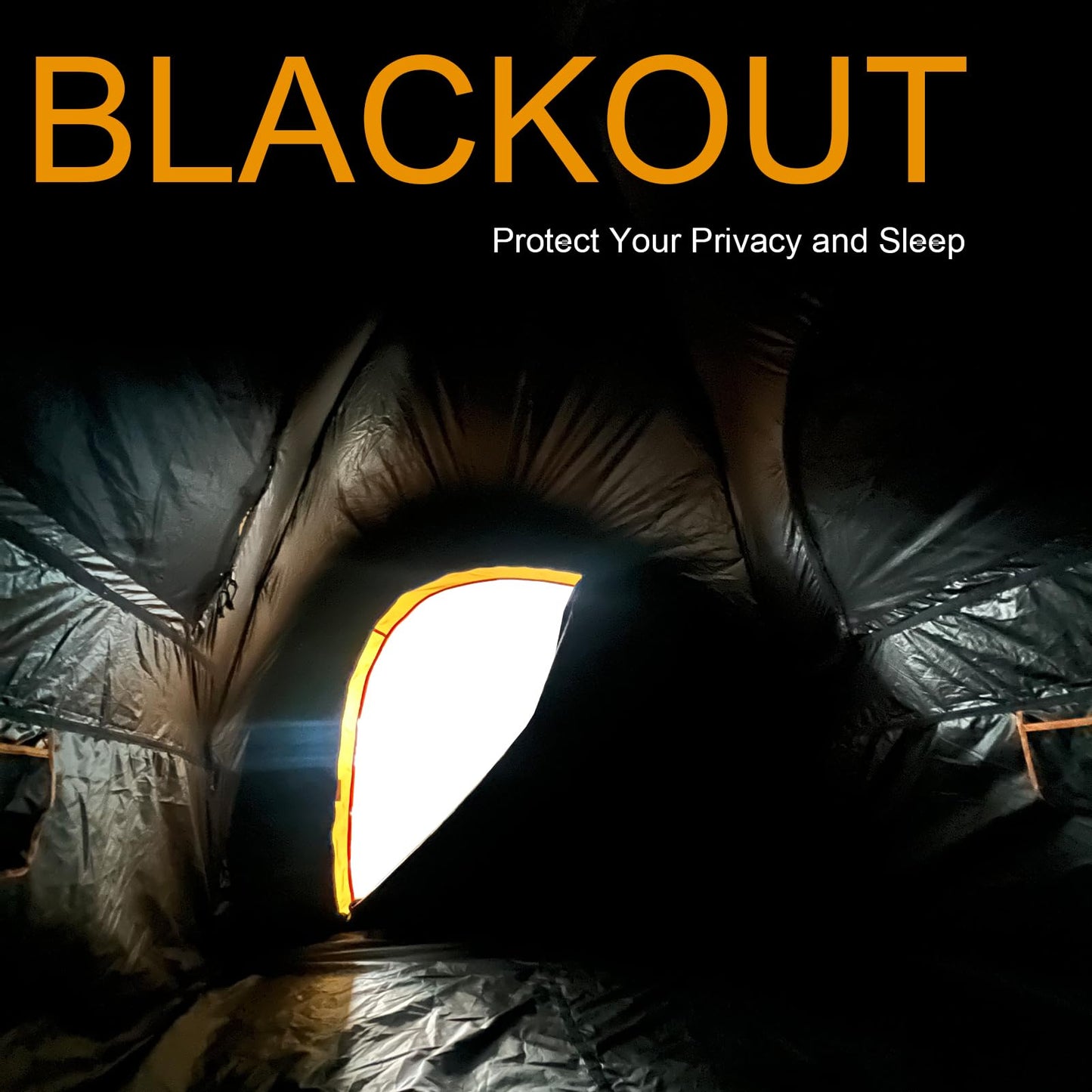 Hrefeu Pickup Truck Blackout Tent with Awning Black, Portable 5.5-6.5Ft Truck Bed Tent for Camping, Waterproof PU2000mm Double Layer for 2 Person, Compact and Full Size Regular Bed Long Bed (5.5-5.8)