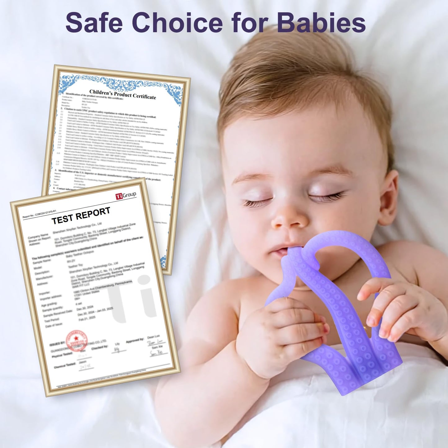 Teething Toys 3-6 Months, Baby Teethers 6-12 Months, Silicone Teething Toys for Baby Relief 0-12 Months, Octopus BPA-Free Chew Toy for Newborn, Sensory Toy Gift for Boy Girl-B