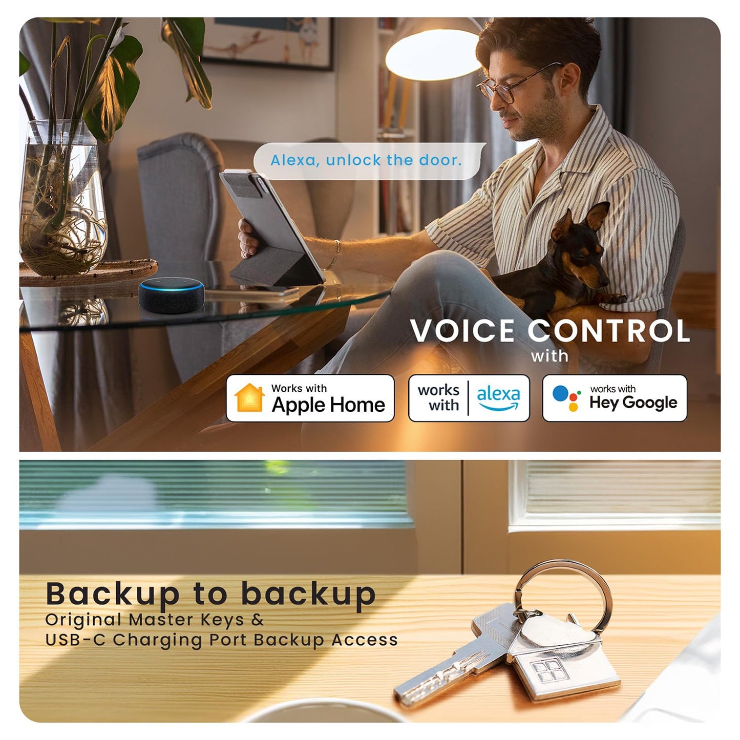 Lockly Visage Zeno Series Smart Lock, Facial Recognition & Fingerprint Keyless Entry Door Lock, Built-in Wi-Fi Deadbolt with Apple Home Key, PIN Genie Keypad, App Remote Control, Easy Installation