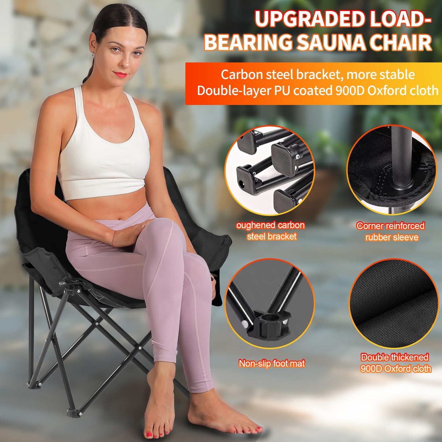 TaTalife Upgraded Hot Air Sauna, Portable Dry Wind Saunas with 660nm Red Light Lamp, Time & 175℉ Temperature Remote Control, Upgraded Comfortable Chair