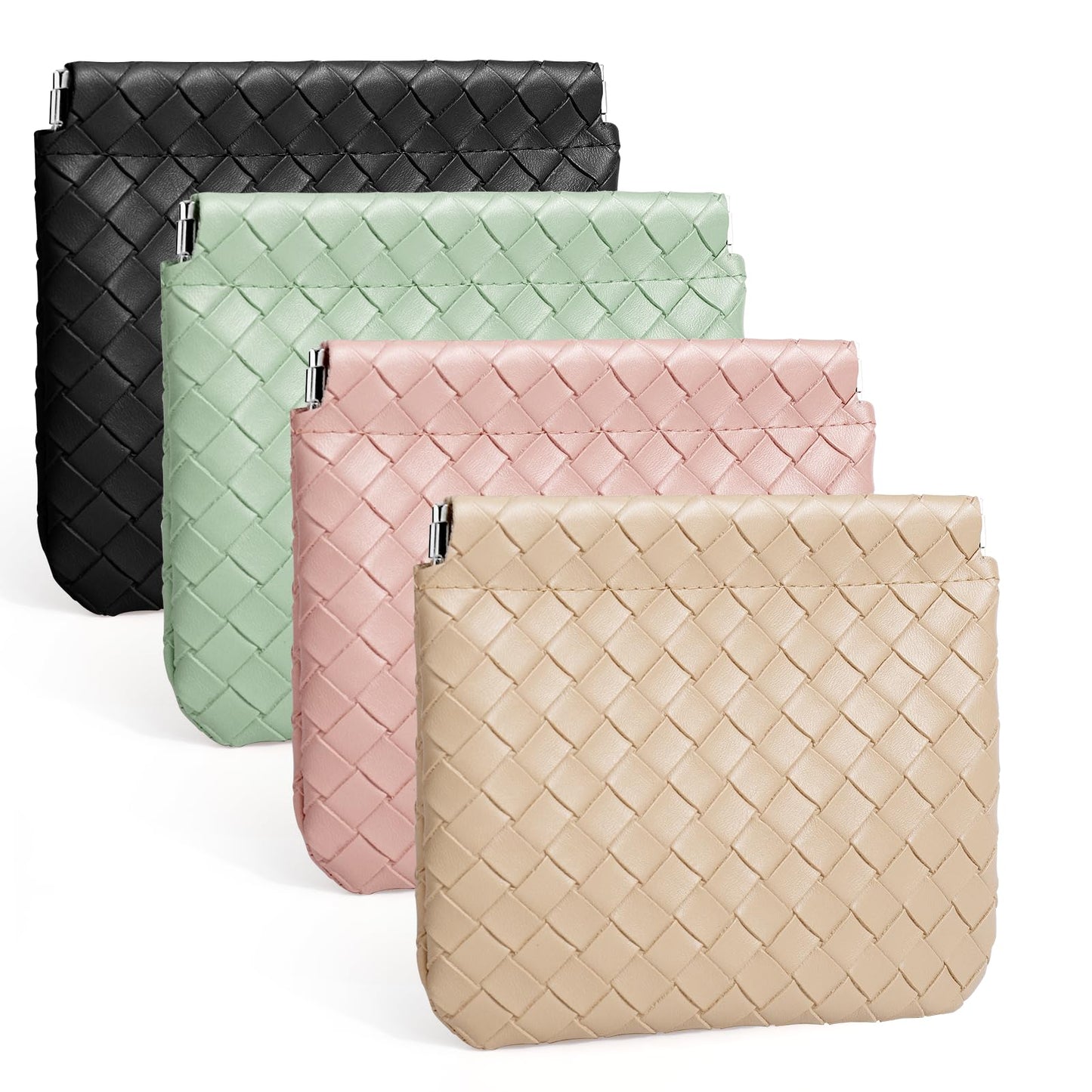 BUSOHA 4 PCS Small Makeup Bag for Purse, Mini Portable Cosmetic Bags for Women, Coin Purse Lipstick Cosmetic Accessories Organizer, Small Travel Kit Storage Pouch