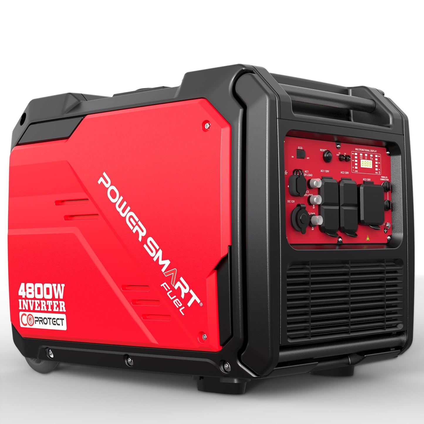 PowerSmart 4800-Watt Portable Inverter Generator with Wheels Handle Kit, CO Protect, Quiet, RV-Ready, Home use