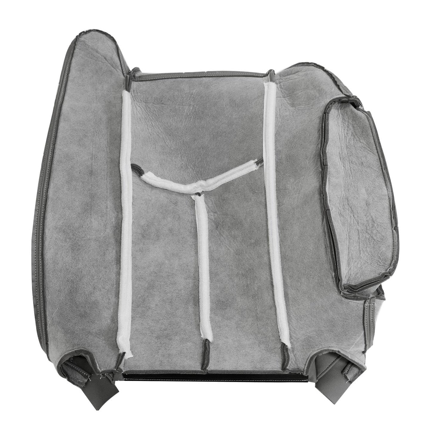 Priprilod # 922 Gray Leather Driver and Passenger Bottom and Top Lean Back and Armrests and Foam Cushion Fit for Chevy Silverado Tahoe Suburban Avalanche GMC Sierra Yukon XL 2003 2004 2005 2006