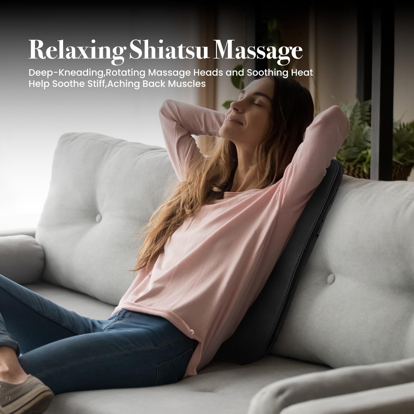 CuPiLo Shiatsu Back Massager for Pain Relief - 3D Kneading Massage Chair Pad for Back,Deep Tissue Kneading Massage Seat Cushion for Home or Office,Ideal Gifts for Men Women