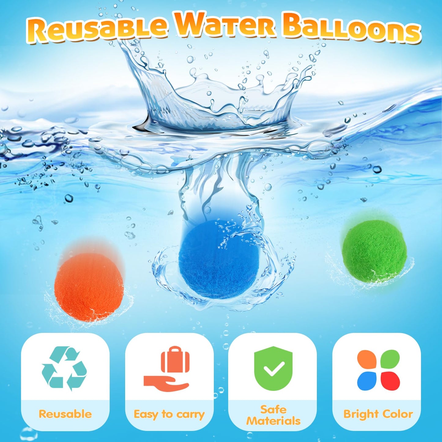 AOSPHYS 10Pcs Reusable Water Balloons with Bow and Arrow for Kids, Pool Beach Water Fight Equipment for Boys and Girls, Outdoor Summer Toys for Kids Ages 3-12