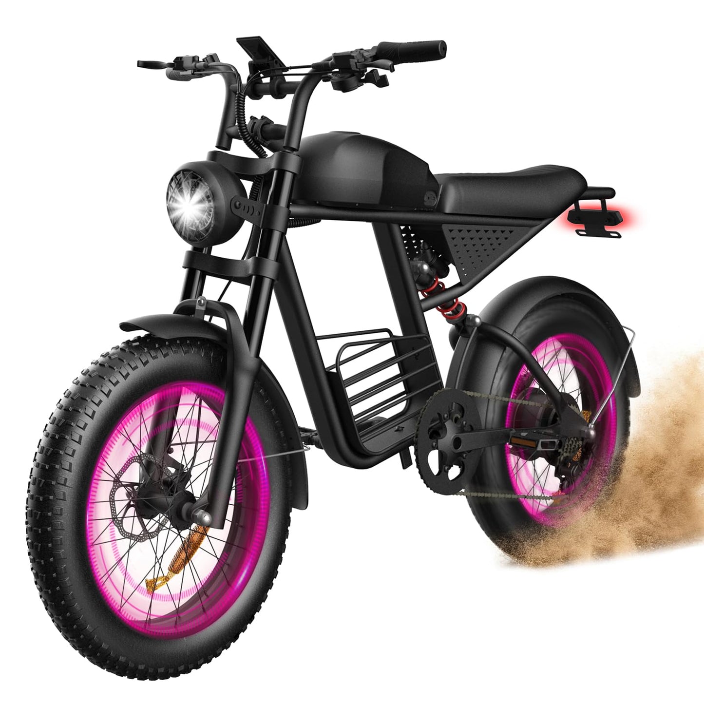feifayzx eifayzx Electric Bike for Adults 1500W Peak Power, 20" Fat Tire All-Terrain E-Bike, 35MPH Top Speed 48V 18.9AH Lithium Battery, 31-60 Miles Range for Road Sand Mountain Snow (Ebike)