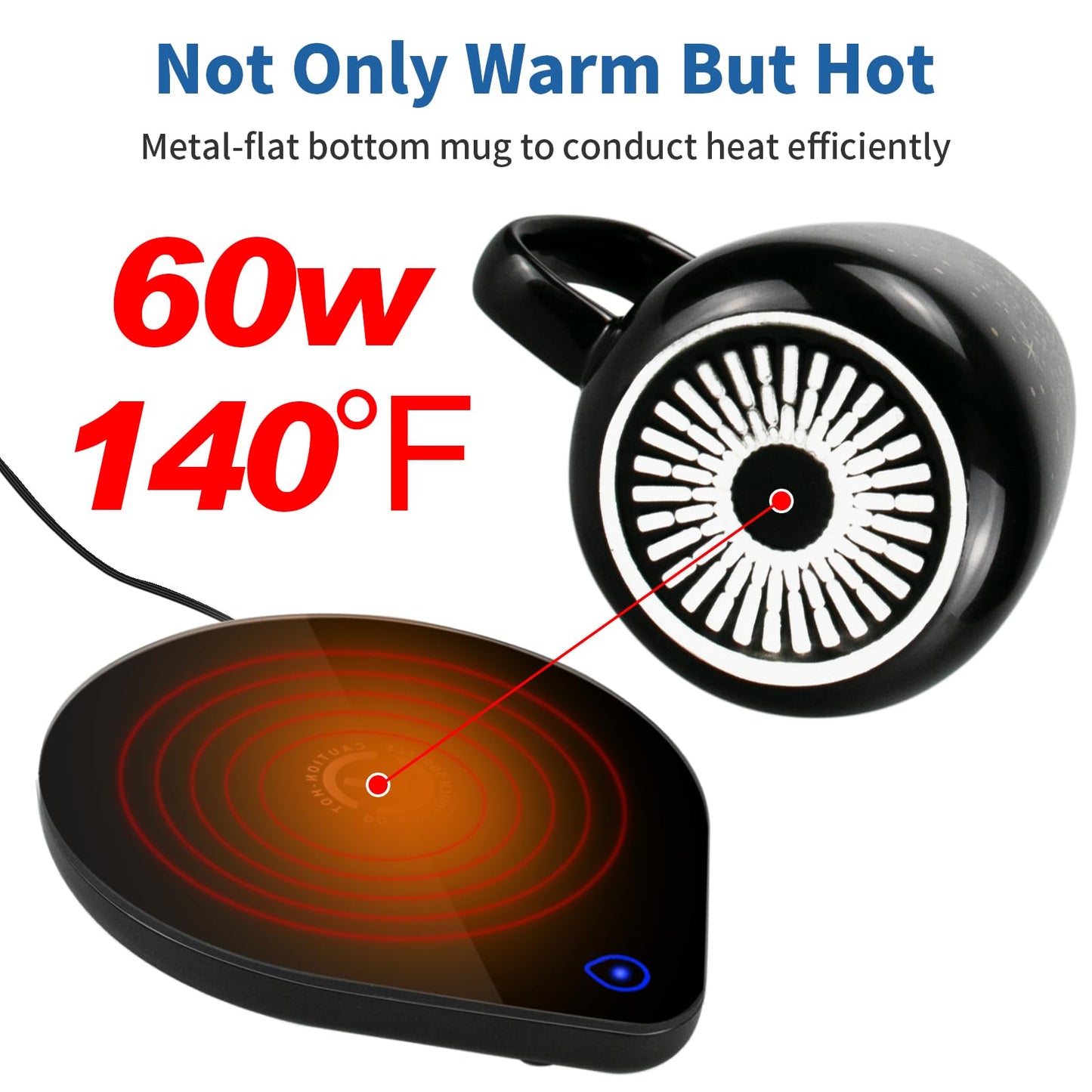 2025 Upgraded Coffee Warmer with Mug Set: Gifts for Christmas,Thanksgiving Coffee Cup with Warmer with 2 Temperature - Coffee Mug Warmer for Desk