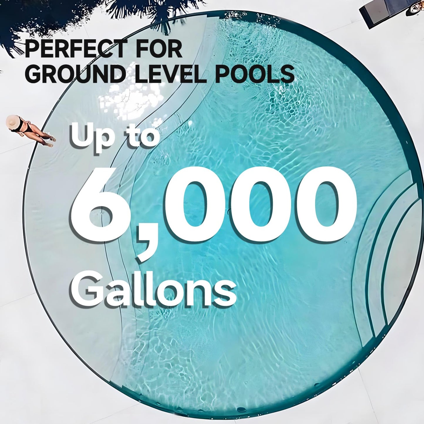 20000 BTU Swimming Pool Heat Pumps, Electric Pool Heater for 6000 Gallons Above Ground Pools and Inground Pool, 120V/60Hz Plug-in Pool Warmers