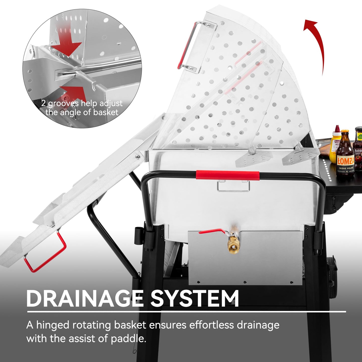Creole Feast CFB2001 150 QT Crawfish Boiler, Outdoor Double Sack Propane Gas Crawfish Cooker with Foldable Cylinder Mounting Bracket and Stirring Paddle for Seafood & Crawfish Season, Black