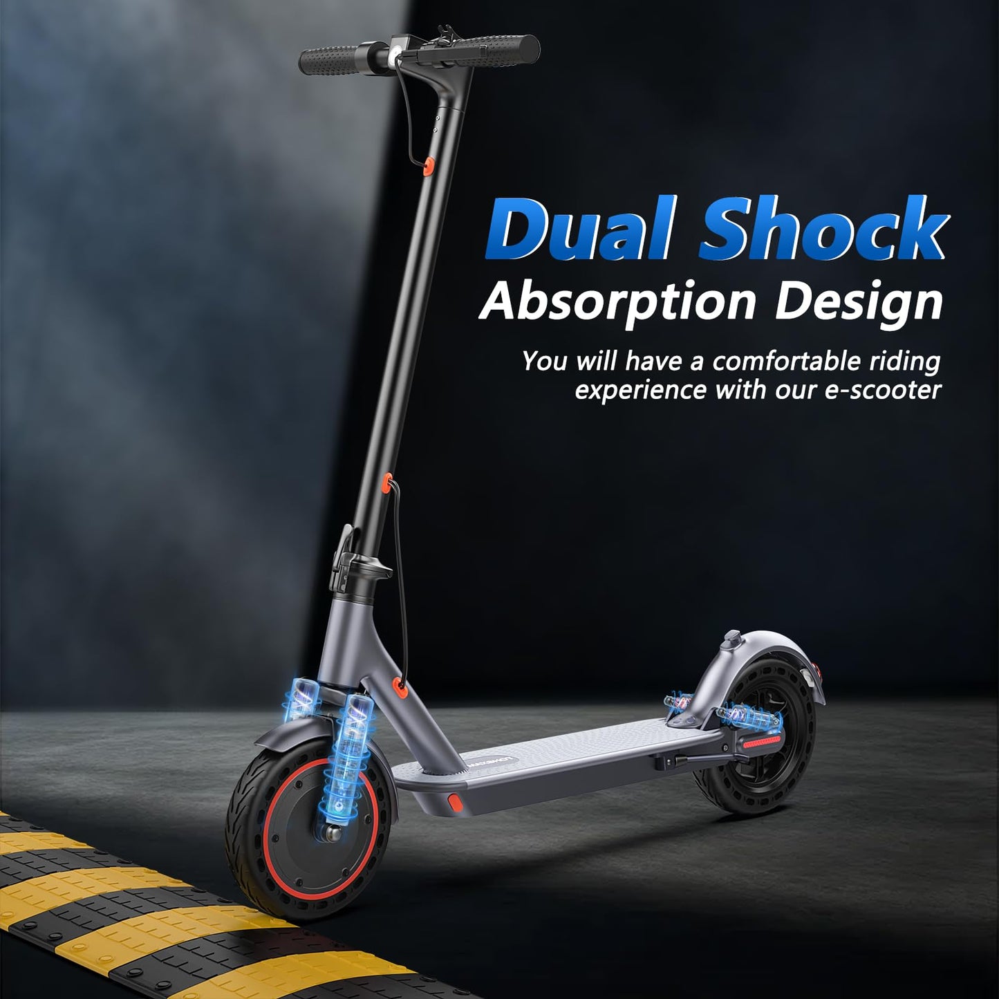 MAXSHOT Electric Scooter for Adults, 8.5/10/14" Tires, 19/22Mph, 350W/500W Motor, 21-28 Miles Range, Folding E-Scooter with Dual Suspension,APP Control