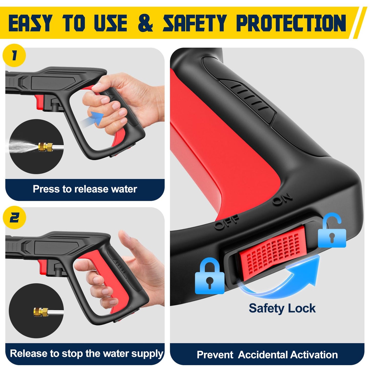 Cordless Pressure Washer Battery Powered Compatible for Dewalt 20V/60V Battery, 1015 PSI Brushless Power Washer with 4 Nozzles & Built-in Storage, for Car, Patio, Driveway, Wall Cleaning(Tool Only)