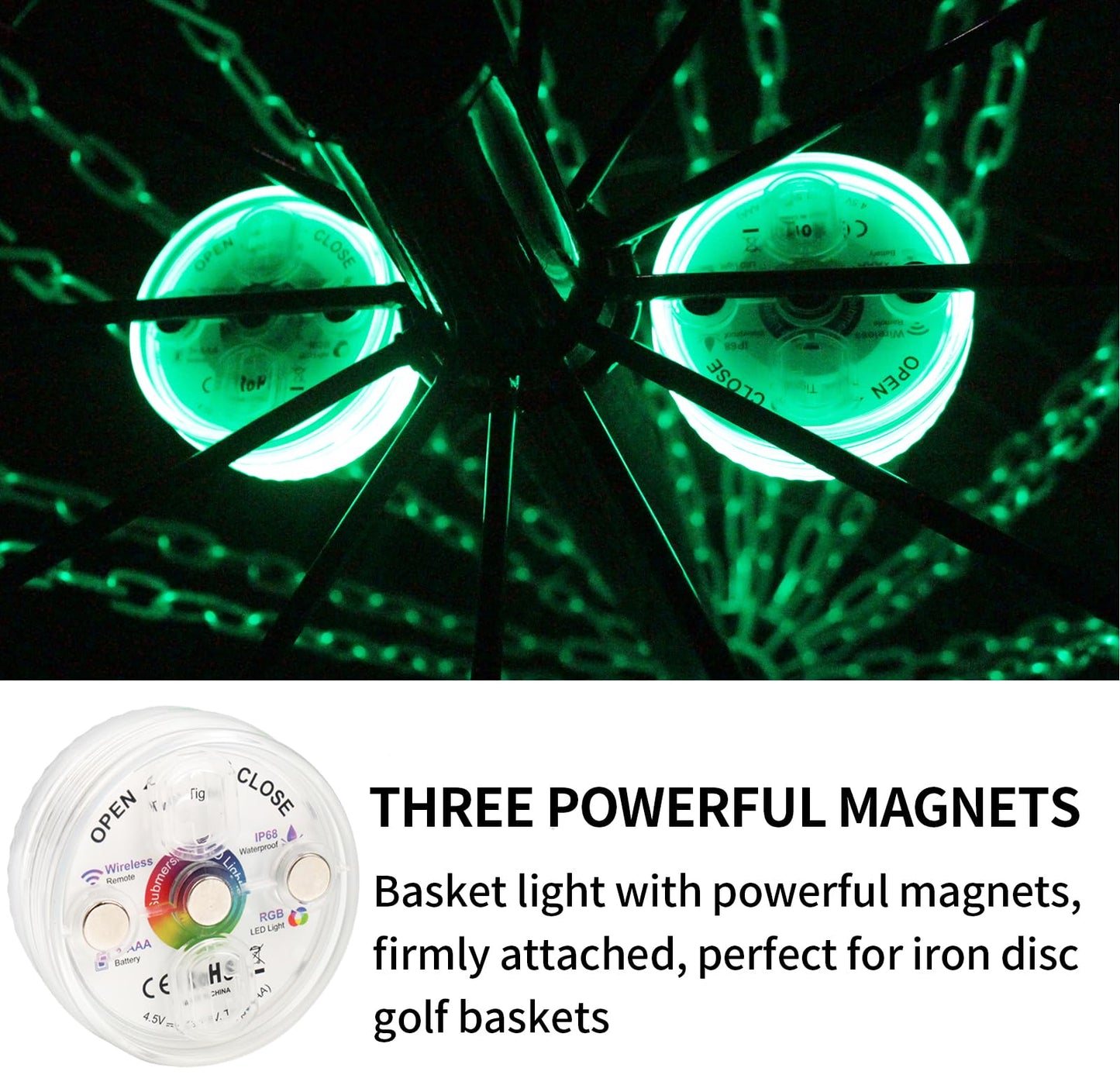 HIAARO PRO Disc Golf Basket and Disc Golf LED Light Bundle Item