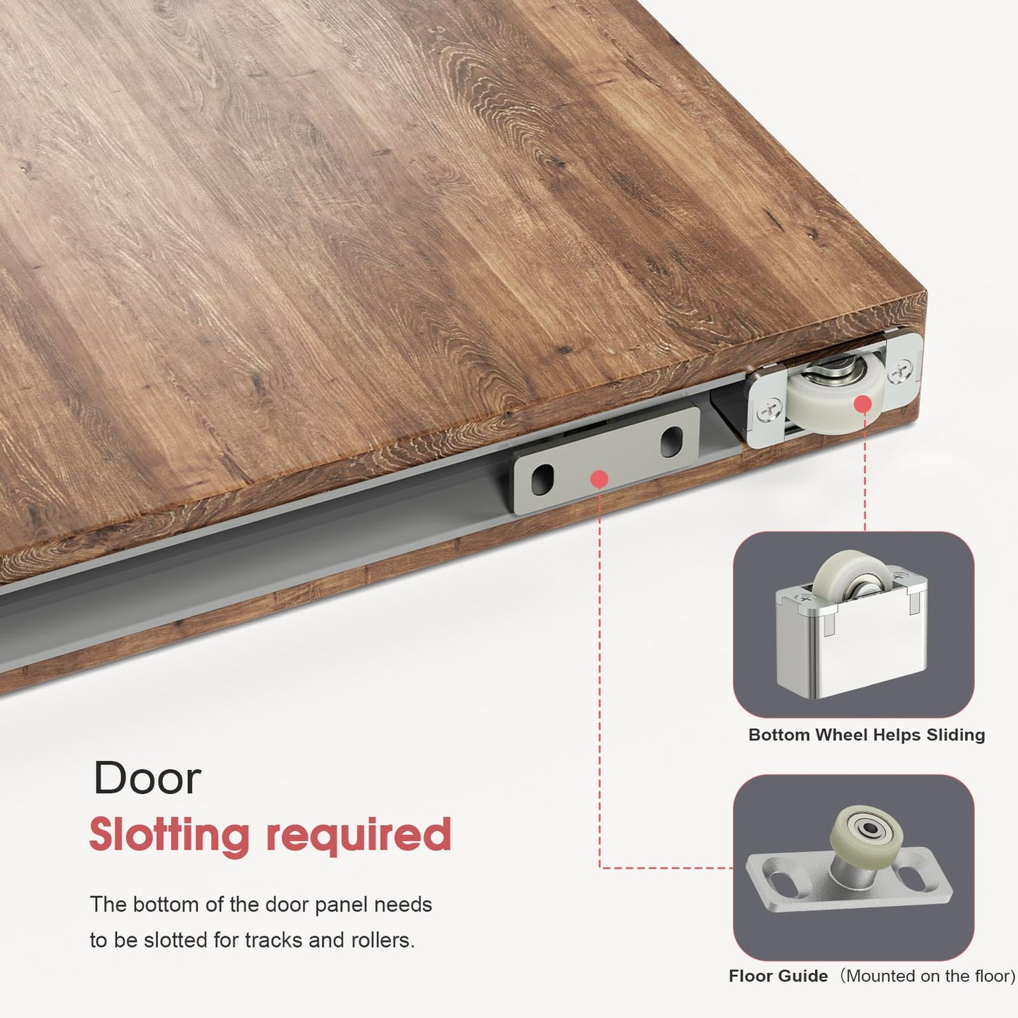 CEAKIAN 36" Concealed Sliding Barn Door Hardware Kit with Soft Close Mechanism for 28in Passage Opening, Hidden Sliding Door Hardware, Trackless Rails, Wall Mount for Interior Wooden Doors (NO Door)