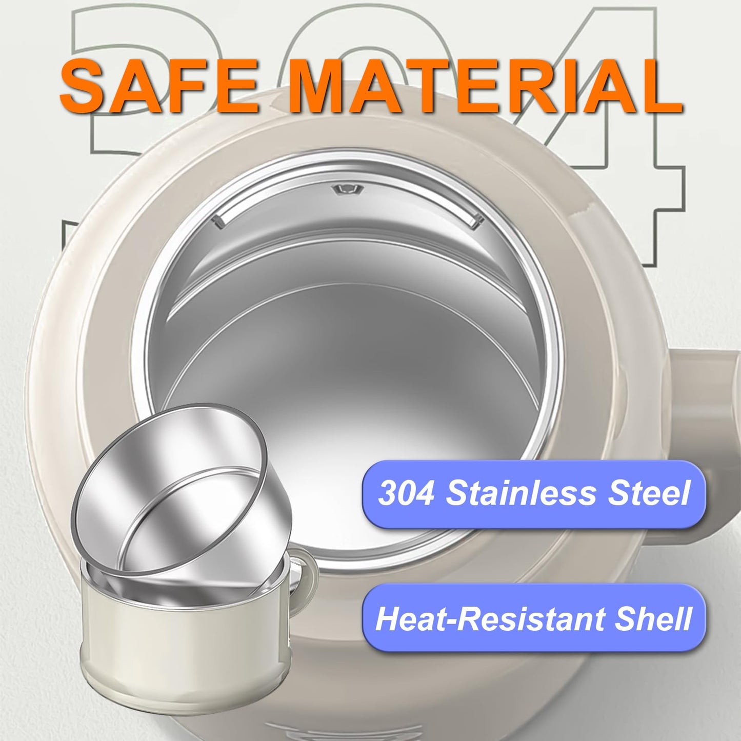 34 Oz/1000ml Travel Portable Tea Kettle with Temperature Control and LCD Display, 304 Stainless Steel Water Boiler Heating Mug
