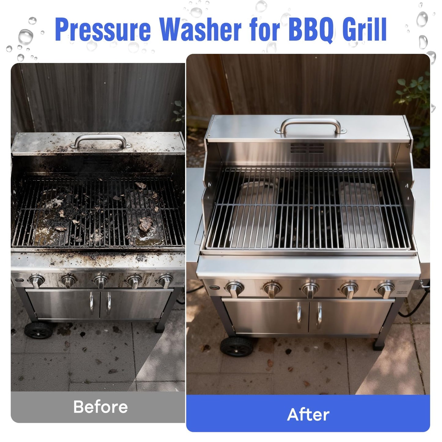 Pressure Washer, Power Washer with 4 Quick Connect Nozzles 1 Foam Cannon, High Pressure Cleaning Machine for Cars/Fences/Driveways/Patios/Farms/Home Cleaning