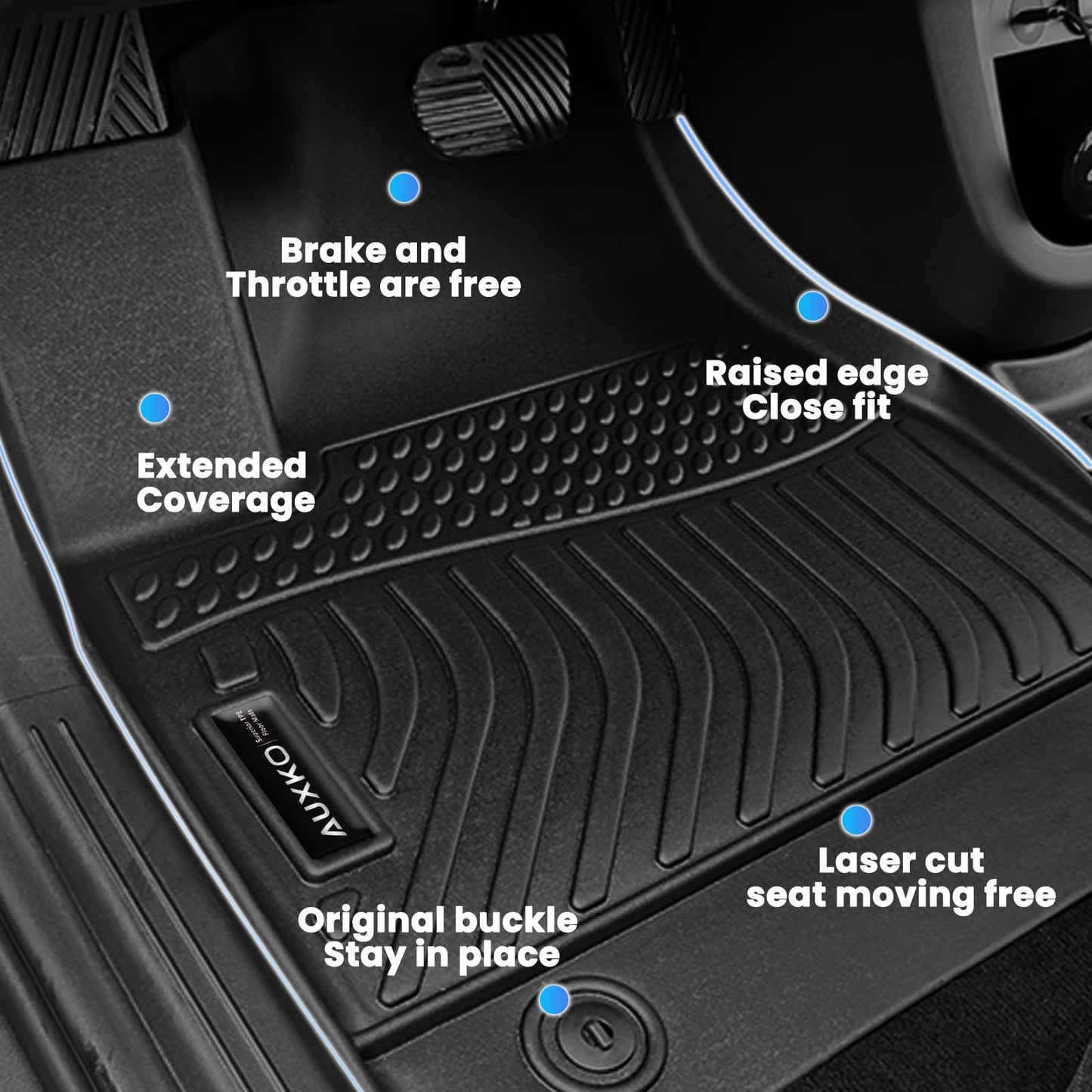 Auxko All Weather Floor Mats Cargo Liner Fit for Mazda CX-50 2026 2025 2024 2023 Not for Hybrid TPE Rubber Liners CX50 Accessories All Season Guard Odorless Anti-Slip Floor Mats Cargo Liner
