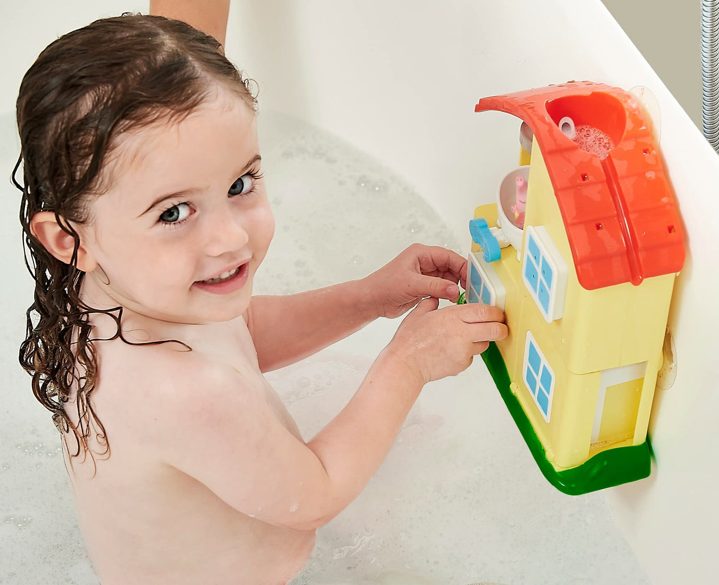 TOMY Toomies Peppa Pig House Bath Toy Playset – Toddler Bathtub Activity Center Suction Cup Toy – Peppa Pig Baby Bath Toys - Toddler Bath and Water Toys - Ages 18 Months and Up