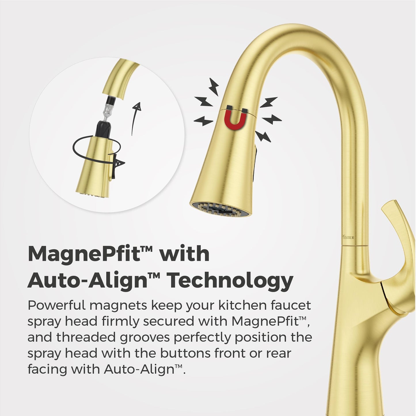 Pfister Talega Pull-Down Kitchen Faucet in Brushed Gold