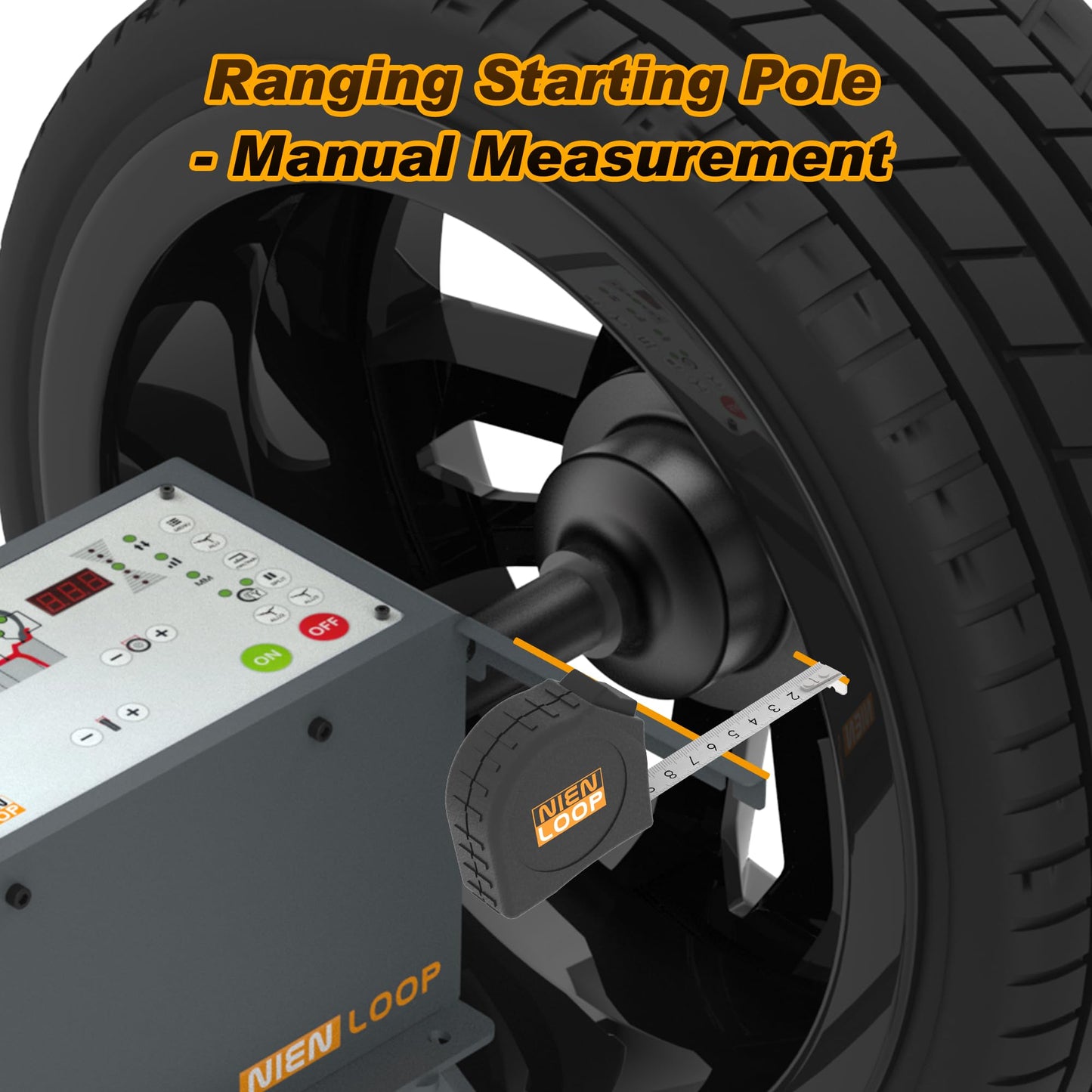 Nienloop Manual Wheel Balancer Machine, Portable Wheel Balancing Tool Charged by USB