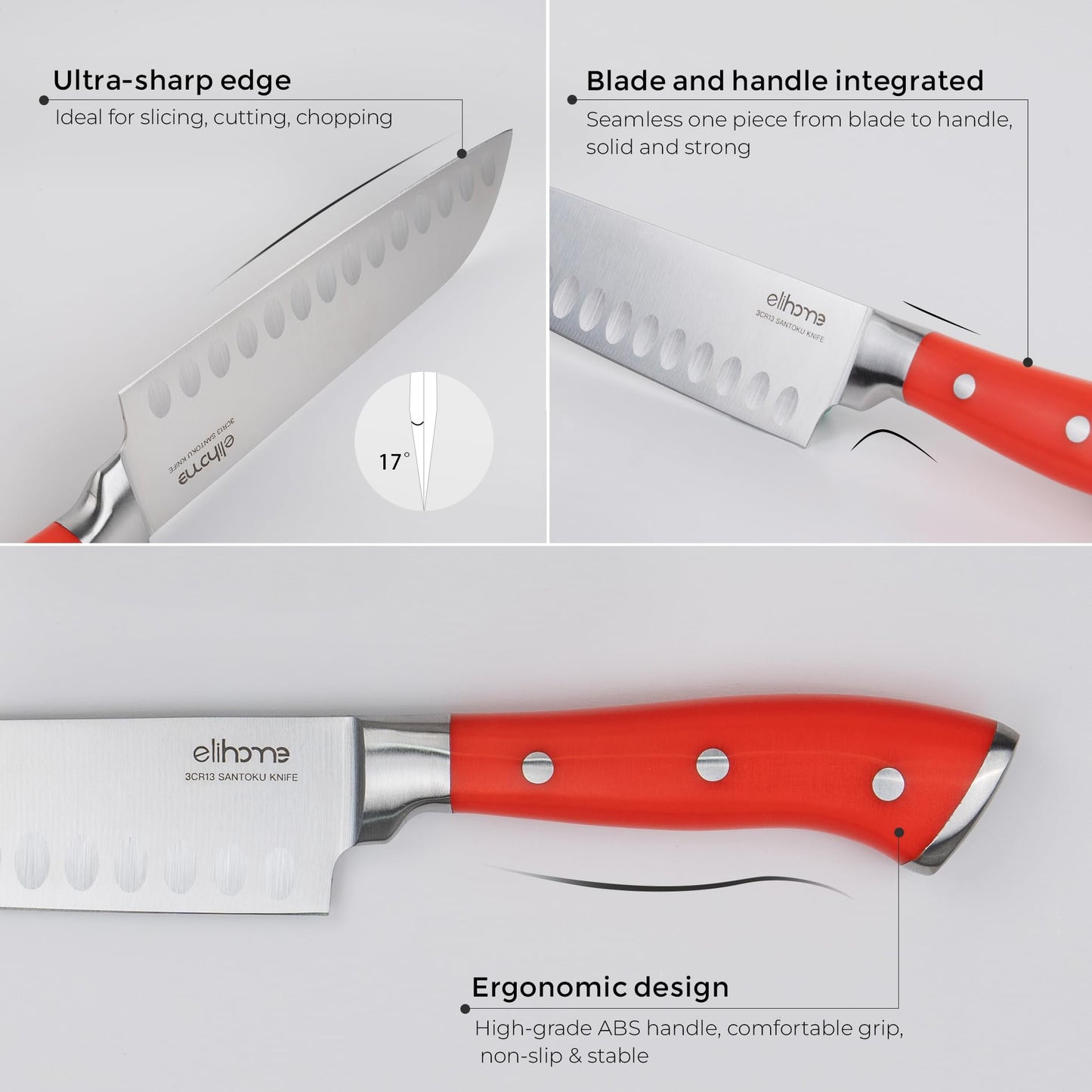 Elihome Premium 4-piece Cutting Board Set and 5piece Premium Stainless Steel Chef Knife Set