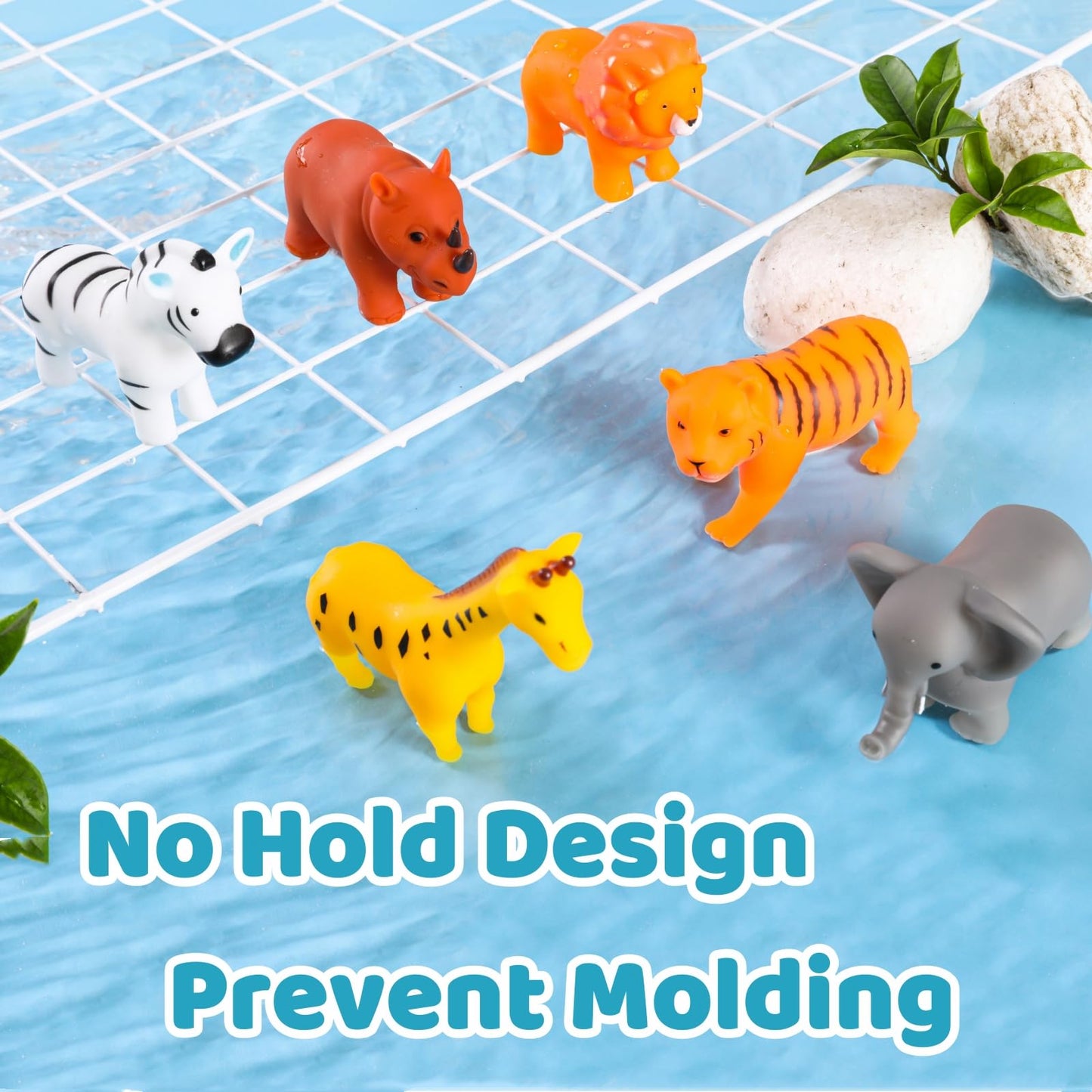 WQTHE Baby Bath Toys, for Infants 6-12& Toddlers 1-3, No Hole Bathtub Toys (Animals Combo Ⅲ, 16 Pcs)
