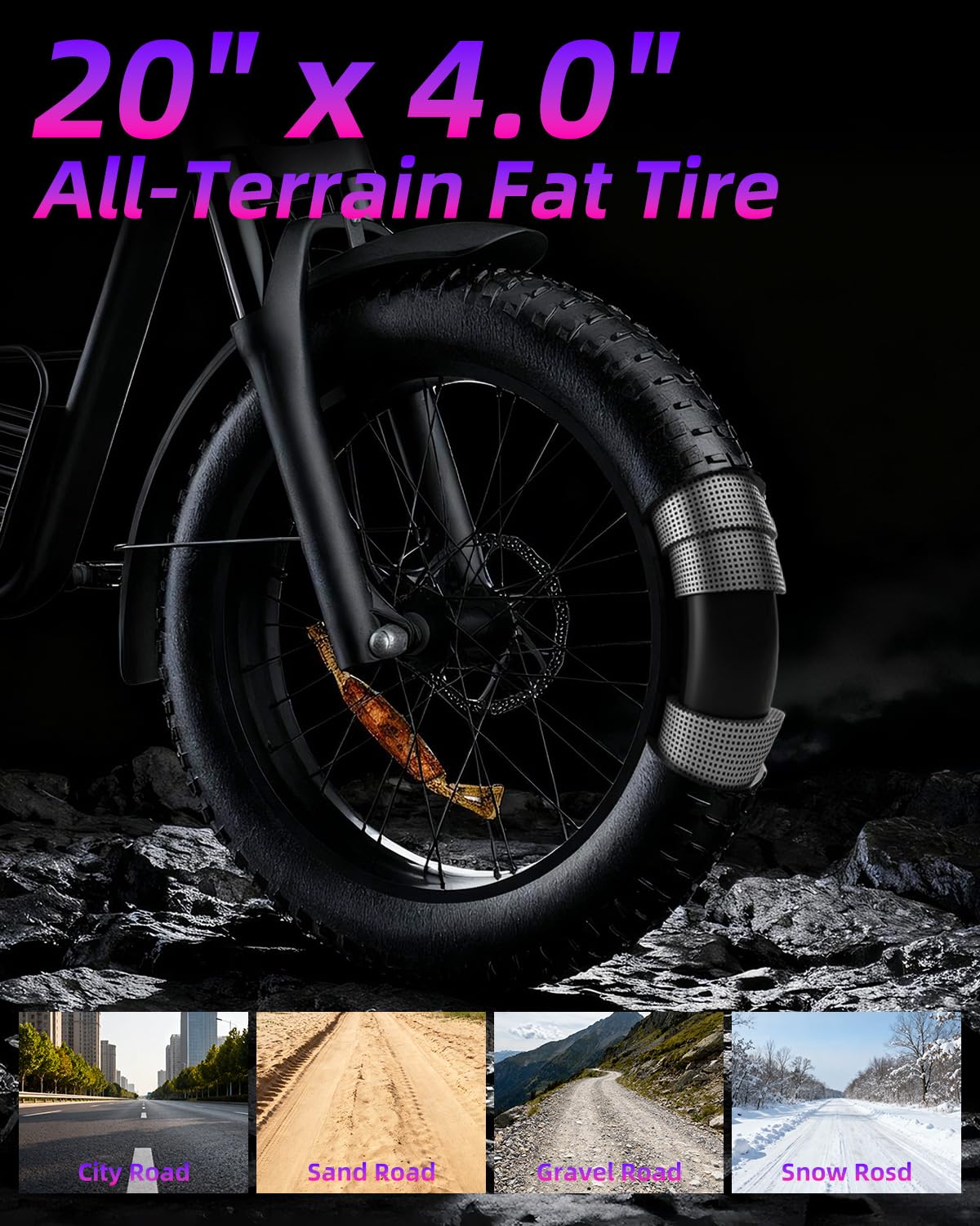 feifayzx eifayzx Electric Bike for Adults 1500W Peak Power, 20" Fat Tire All-Terrain E-Bike, 35MPH Top Speed 48V 18.9AH Lithium Battery, 31-60 Miles Range for Road Sand Mountain Snow (Ebike)