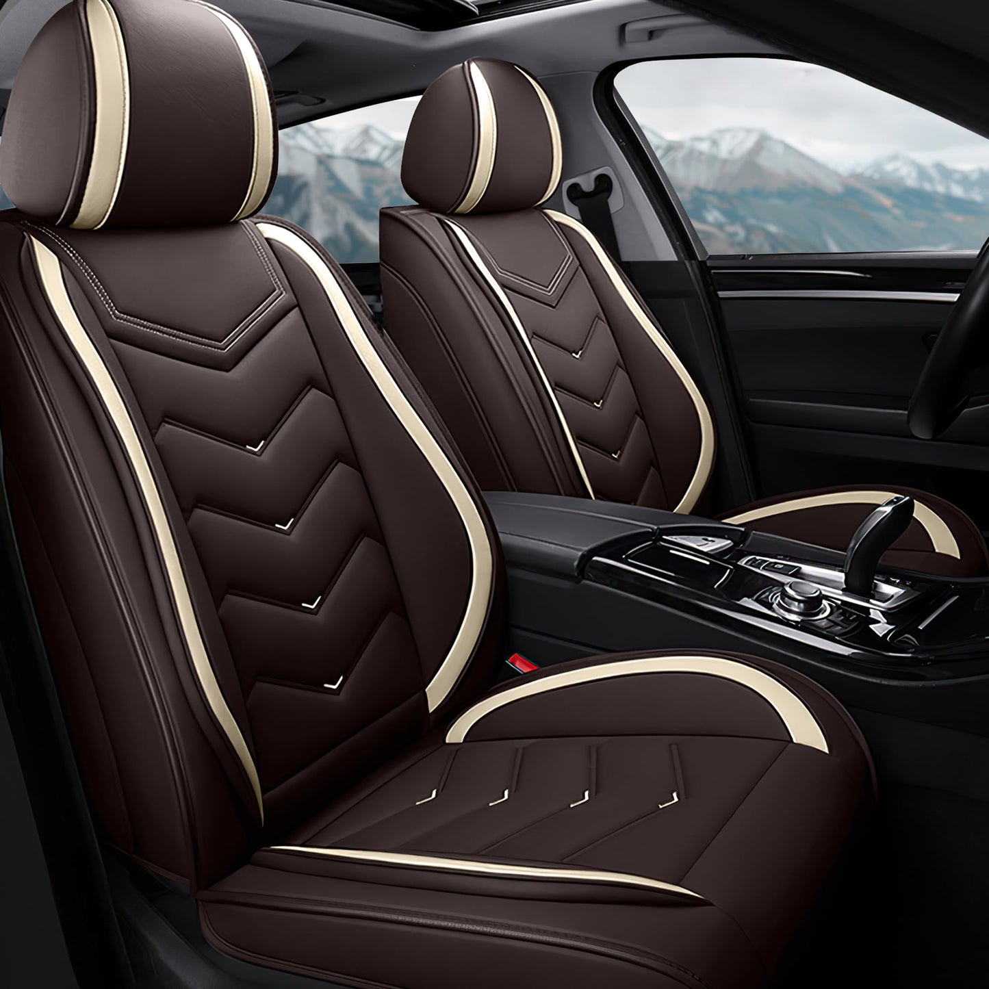 ACDY Car Seat Covers Fit for Honda 2000-2026, Stylish Sport Seat Covers, Waterproof Wear-Resistant Premium Nappa Leather Car Seat Covers.(2 Pcs Front/Coffee Color)