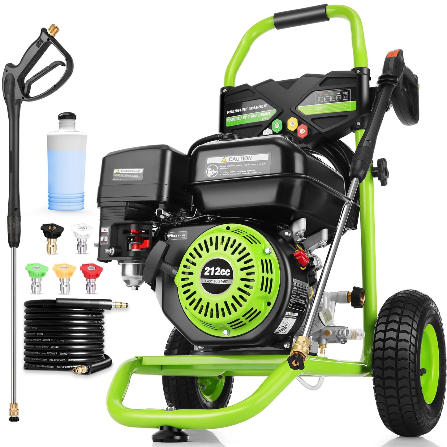 4200PSI Gas Pressure Washer 4.0GPM Gas Power Washer 212CC Gas Powered Washing Machine Commercial High Pressure Washer with 25ft Hose&5 Nozzles for Patio Garden Yard Vehicle,EPA/CARB/ETL