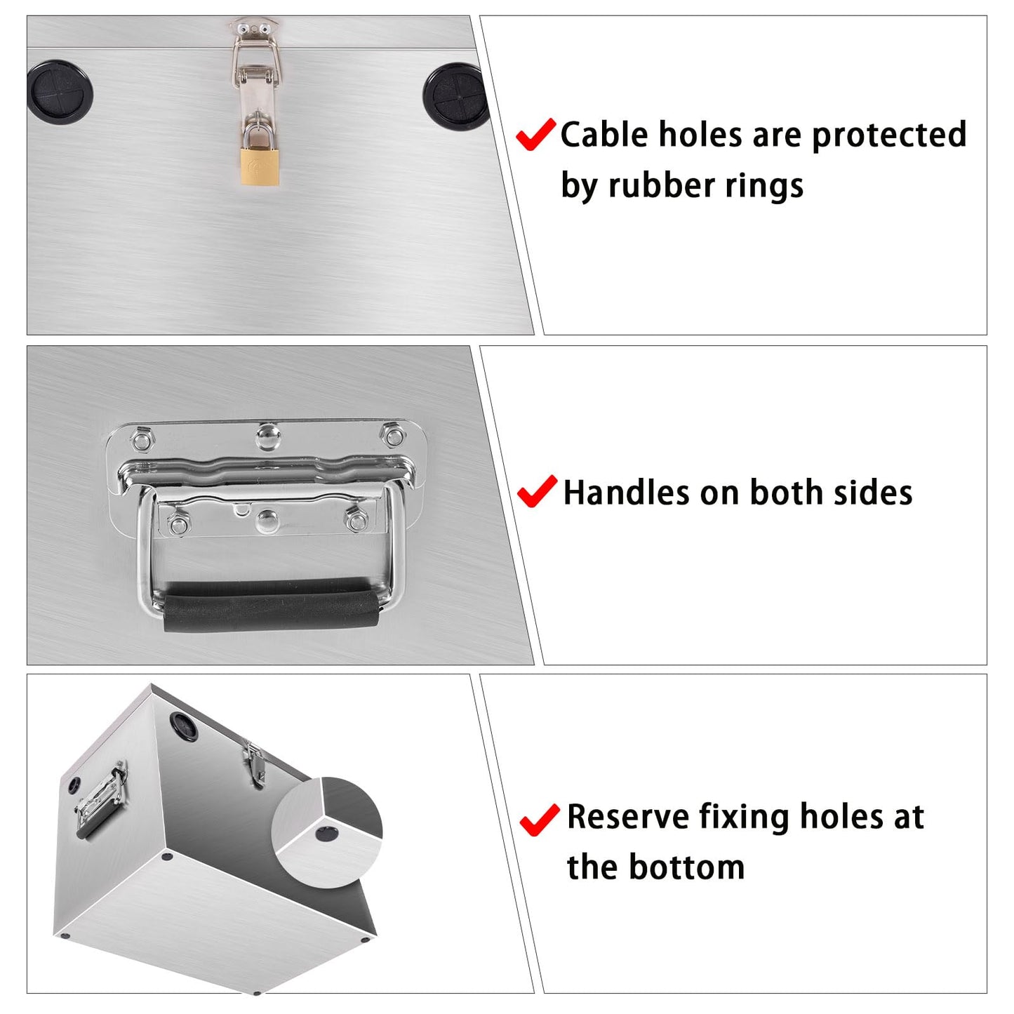 Peastorm 12V Car/RV/Marine Battery Box, Stainless Steel Battery Relocation Kit for Trailer, Boat, Trolling Motor, Kayak (Double Battery Box)
