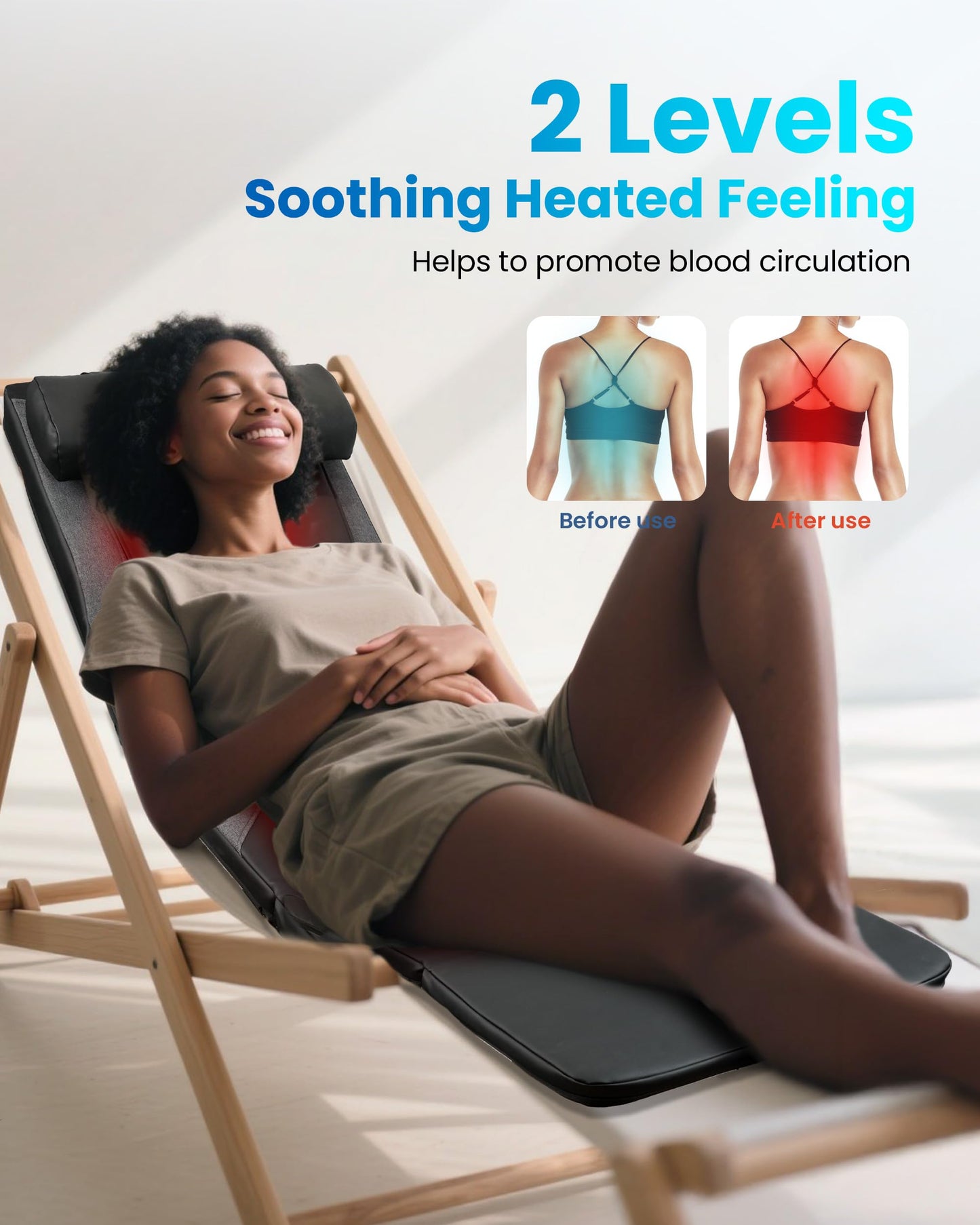 COMFIER Shiatsu Full Body Massage Mat with Heat, Back Massage Pad for Pain Relief Deep Tissue Kneading & Vibration Heating Chair Massager for Recliner, Sofa, Bed, Gifts for Men Women