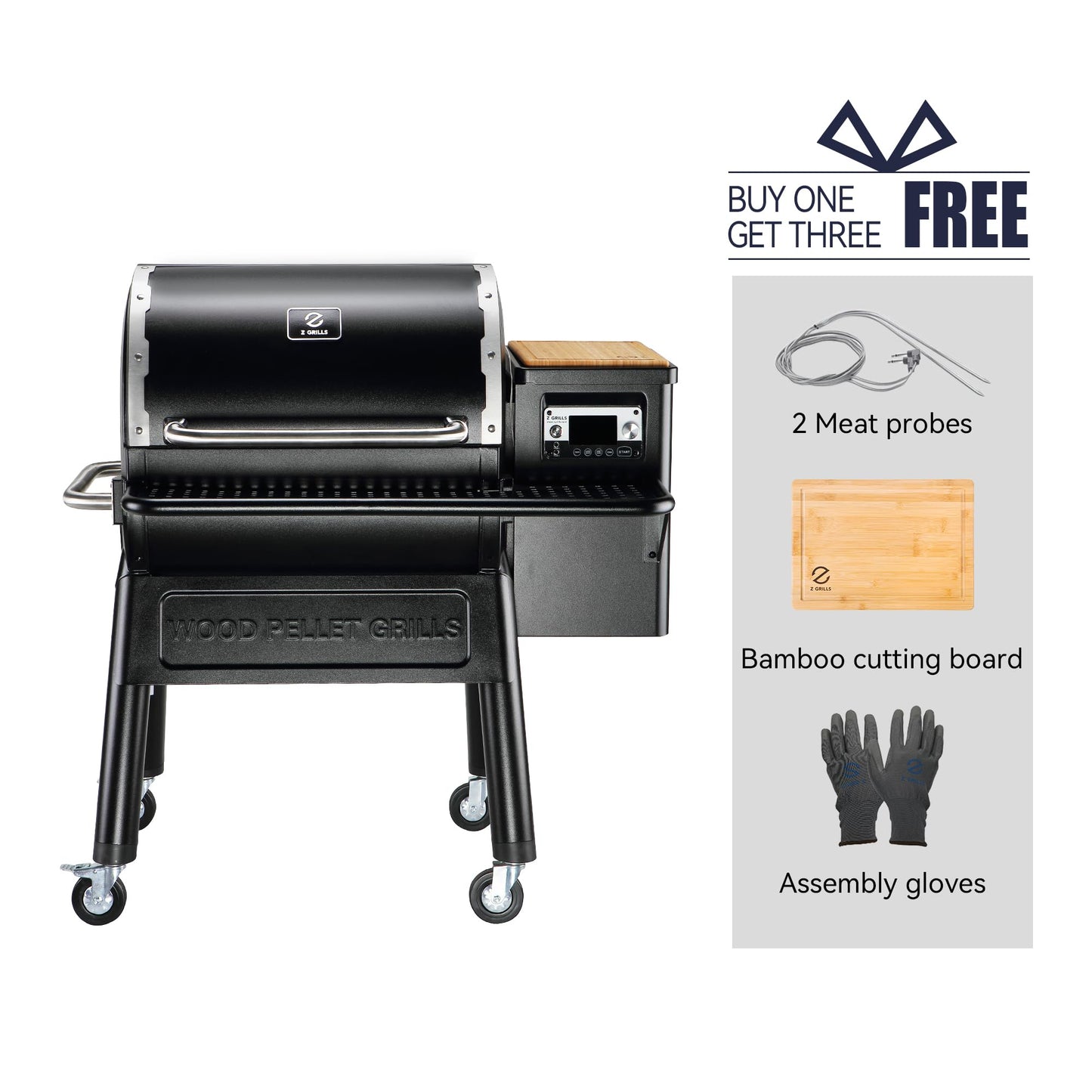 Z GRILLS Wood Pellet Grill and Smoker with WIFI Smart Home Technology, PID Controller, 709 sq. in, Black