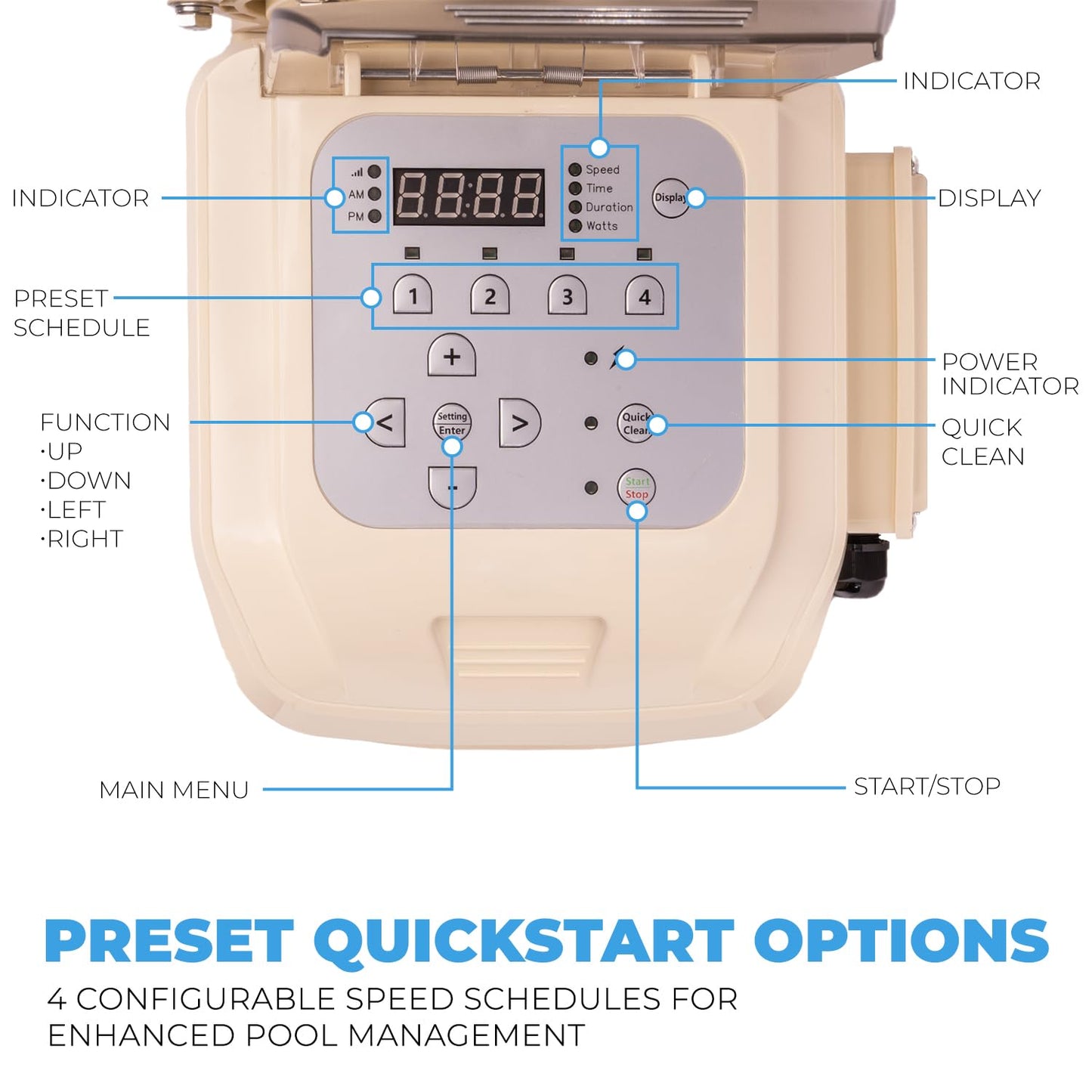 XtremepowerUS 1.5 HP Variable Speed Swimming Pool Pump 230V, In-Ground Pool, 6,660 GPH High Performance Max 1.75HP
