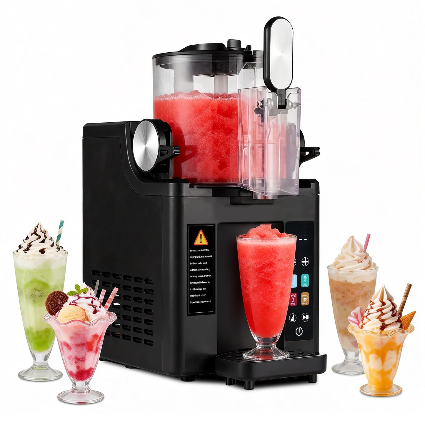 Slushie & Soft Serve Ice Cream Maker, Slushie Machine for Home,Frozen Drink Machine, No Ice Needed, Self Cleaning Slushy Machine, Perfect for Milkshake, Frozen Margaritas, Cocktail and More