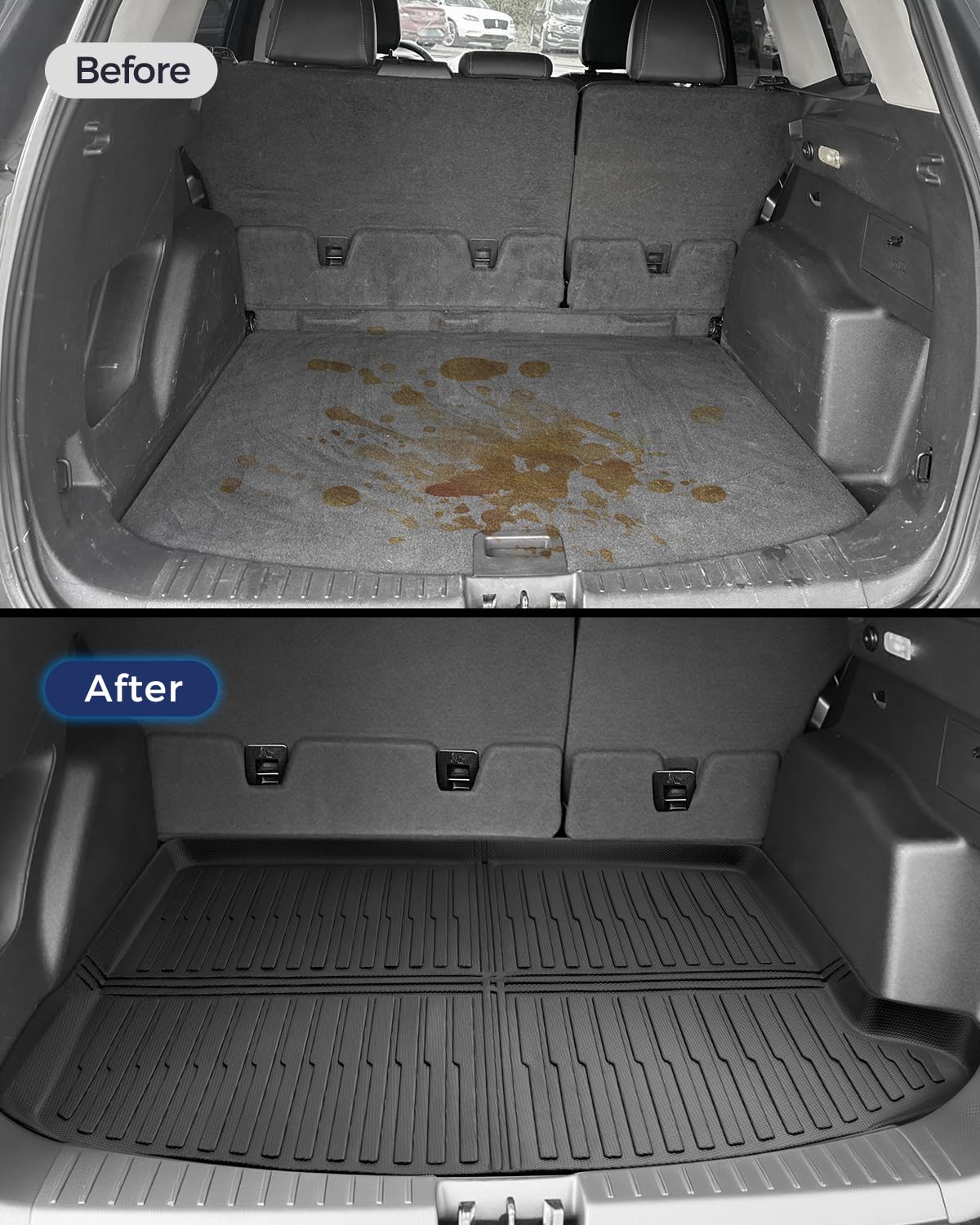 CreekT® Floor Mats for Ford Escape 2013-2019, All-Weather TPE Floor Mats & Cargo Liner with Door Sill Guards Accessories, Full Coverage Set