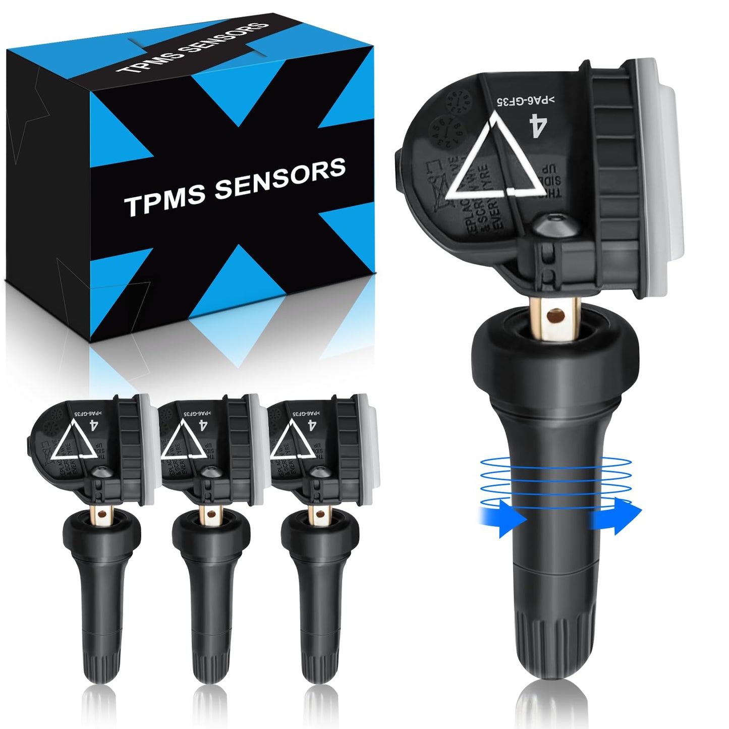 YZHIDIANF Pre-Programed TPMS Sensor for:-Chevy Traverse 2016 2017 2018 2019 2020 2021 2022 Impala 2017 2018 Camaro Malibu for:-Buick for:-GMC for:-Cadillac, Tire Pressure Sensors 13598773 433MHZ(4)