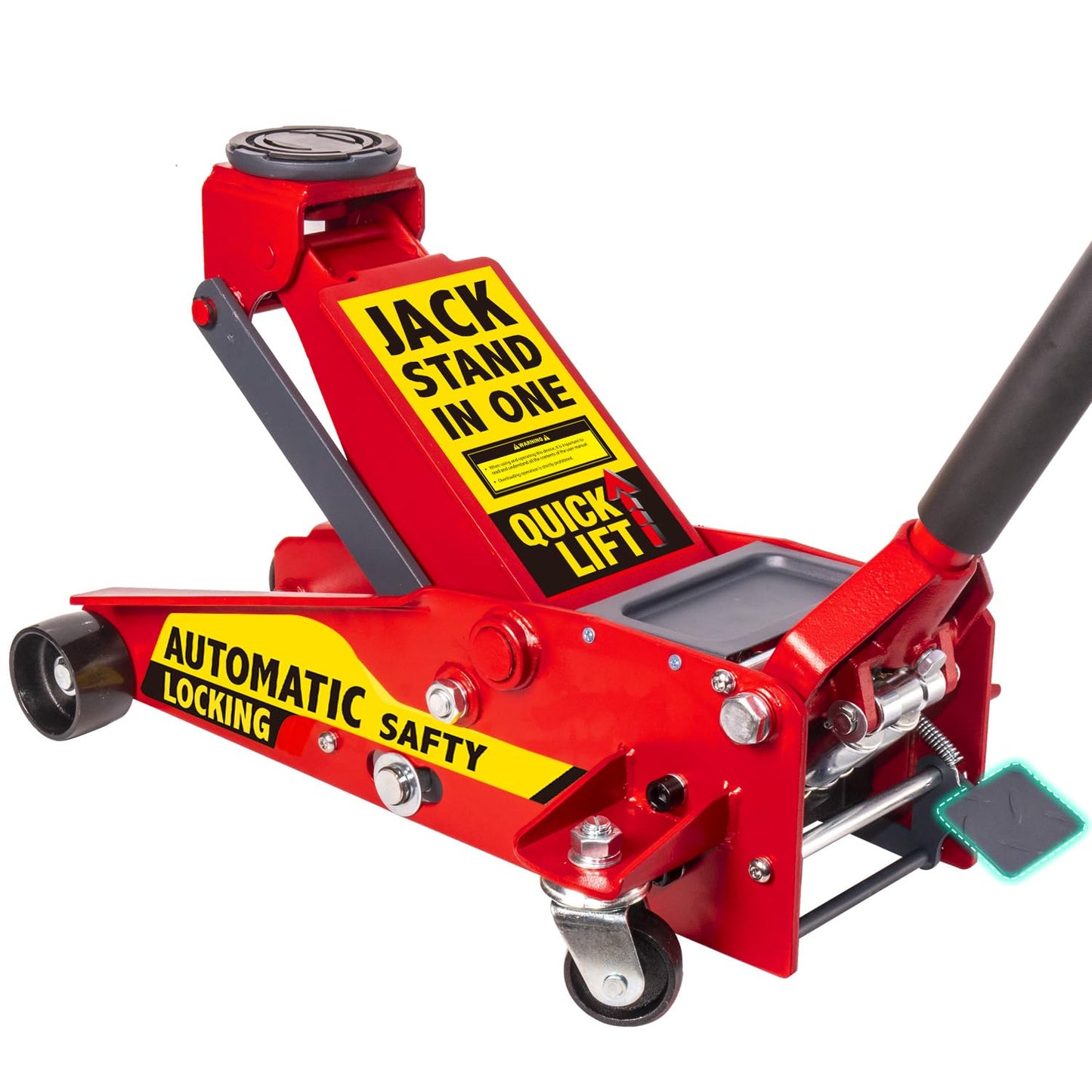 【Upgraded】 Safety Floor Jack System 3.5 Ton (7000 lbs) Automatically Locking After Lifting for Double Safety 2-in-1 Hydraulic Jack with Integrated Jack Stand Quick Lift for Car, SUV, Truck & Garage