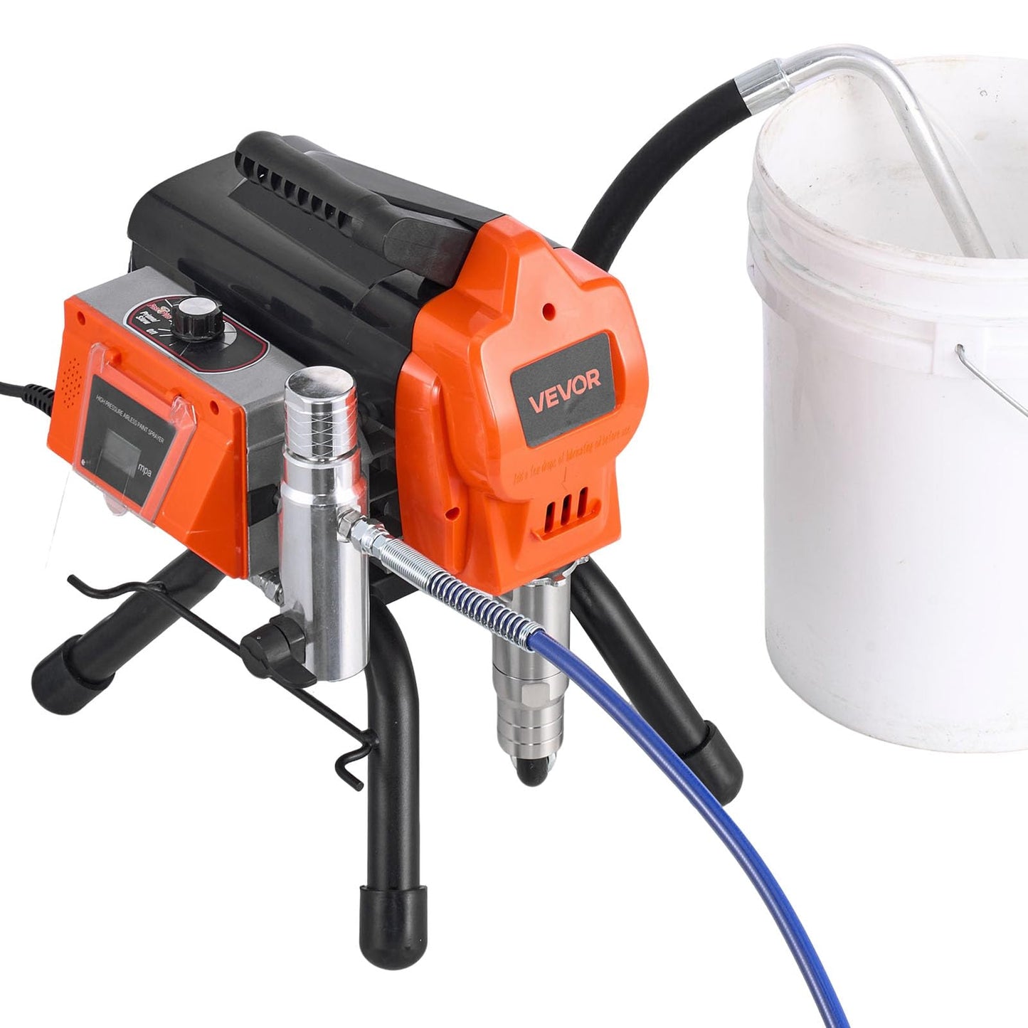 VEVOR Stand Airless Paint Sprayer, 1500W, 3300PSI High Pressure Airless Sprayer, Cleaning Brush, Hose, Extension Rod, Nozzles, Electric Spray Paint Machine for Large Apartments, Factory Buildings