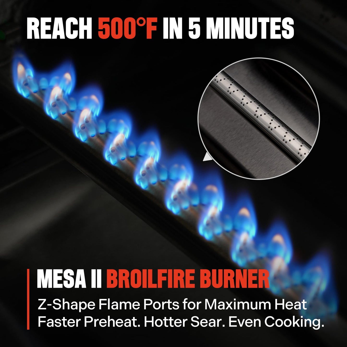 Monument Grills 4 Burner Propane Gas Grill with Advanced Broil Zone, Stainless Steel Outdoor Mesa 2 Barbecue Grill, Foldable Side Shelves, 500°F in 5 Mins, Assembles in 30 Minutes, Mesa II 410FBZ