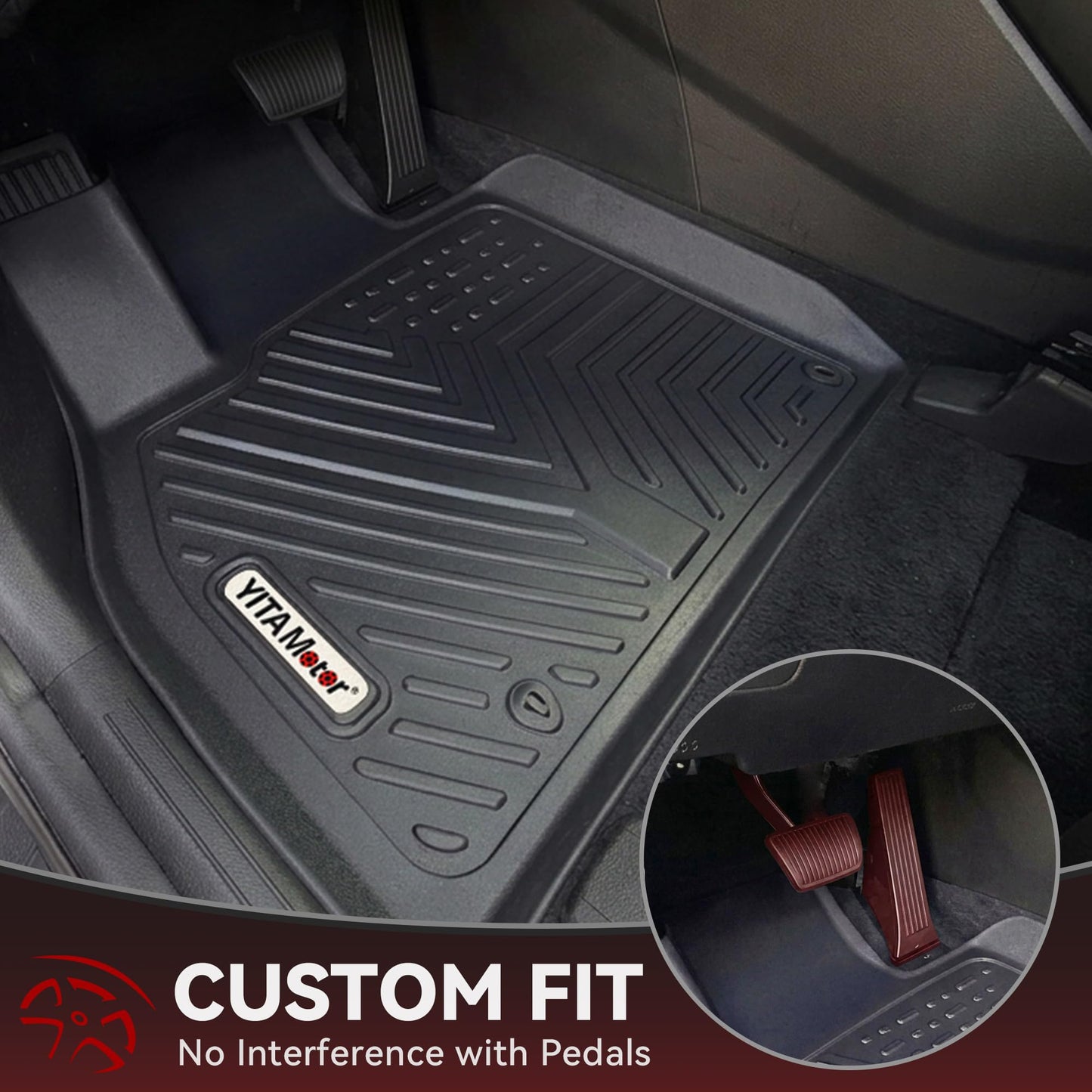 YITAMOTOR Floor Mats for Kia Telluride 7&8 Seats 2020-2025, Custom Fit All Weather TPE Rubber Mat, Kia Telluride Accessories Floor Liners Full Set, 1st & 2nd & 3rd Row & Backrest Mats & Cargo Liner