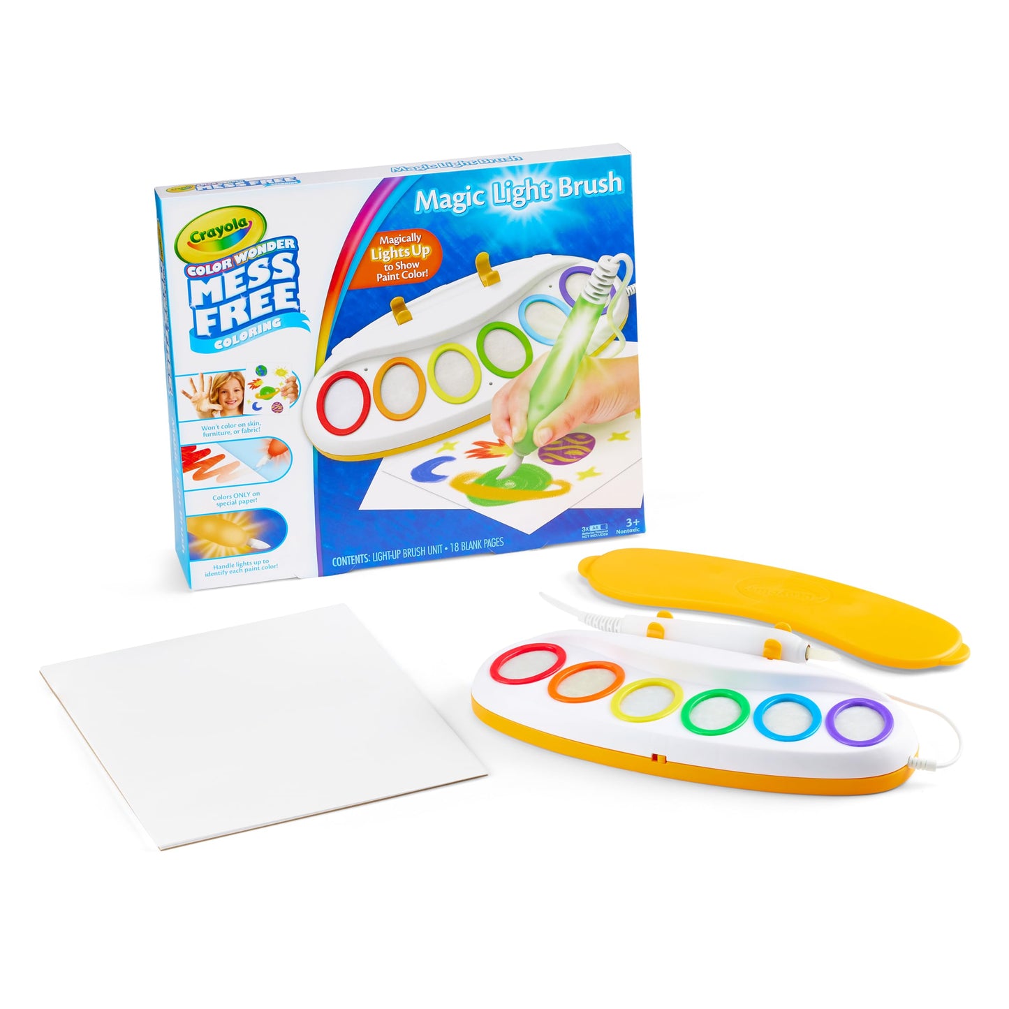 Crayola Color Wonder Magic Light Brush, Mess Free Painting Station for Kids, Gift for Kids, Learning Toddler Activity Toy, Ages 3+