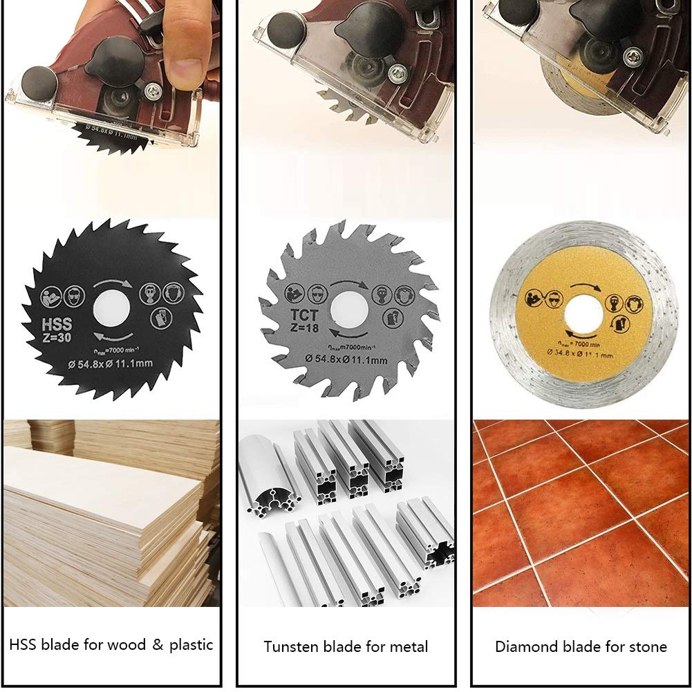 Multifunction Corded Mini Circular Saw Machine Set, 400W High Powered cordless circular saw Machine, Professional Compact Rotorazer Saw for Cut Drywall,Tile, Metal